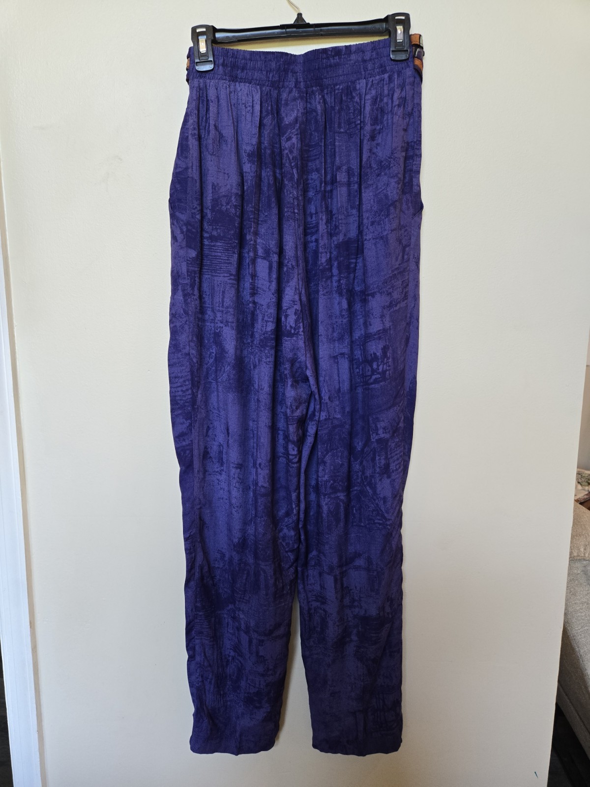 Vintage 80s Componix Womens Purple Outfit Pants Shirt Festival Funky Sz 10 Med