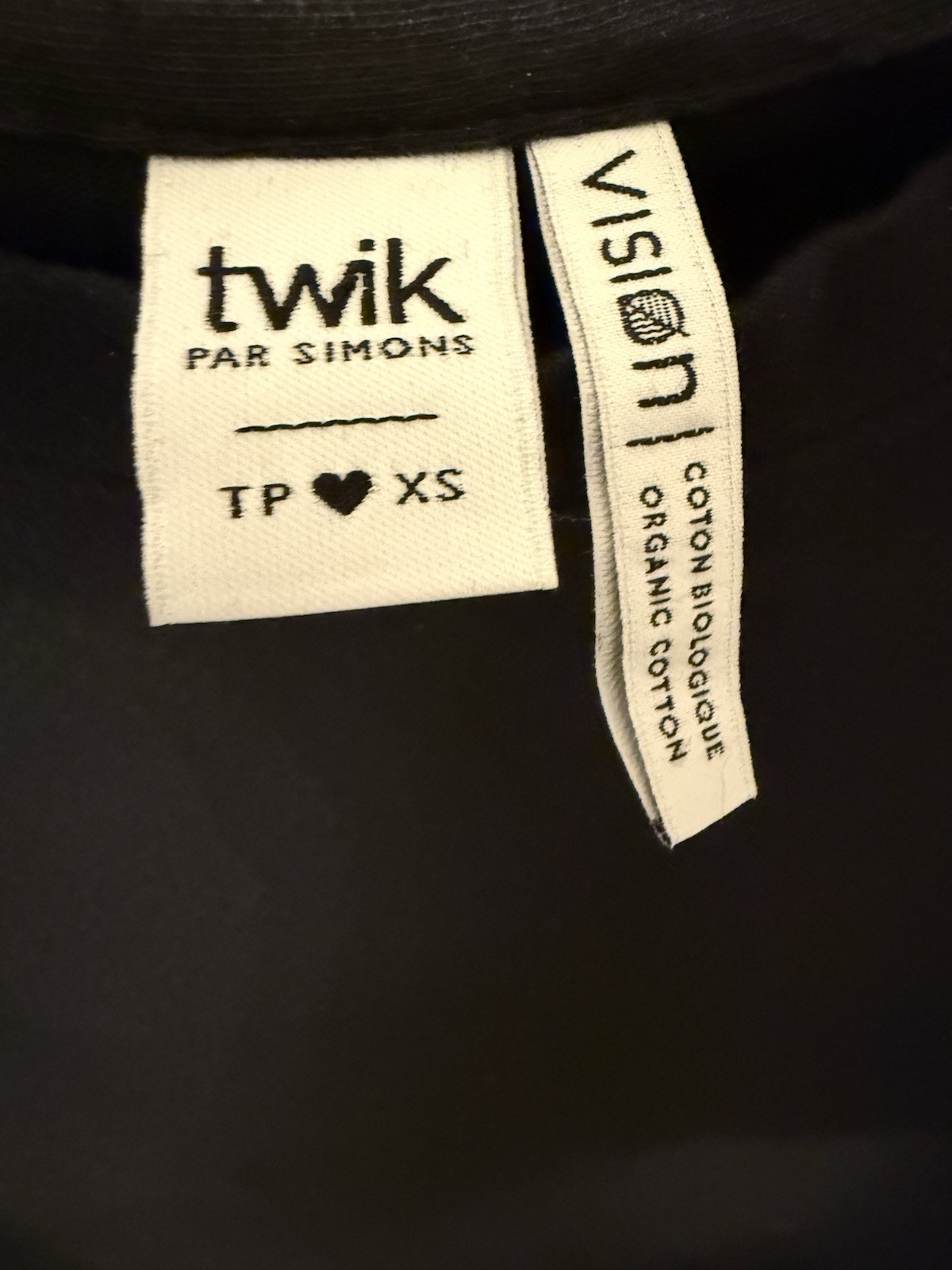 Twik par Simons Black Organic Cotton Jersey Crew Neck Rolled Sleeve Tee Dress XS