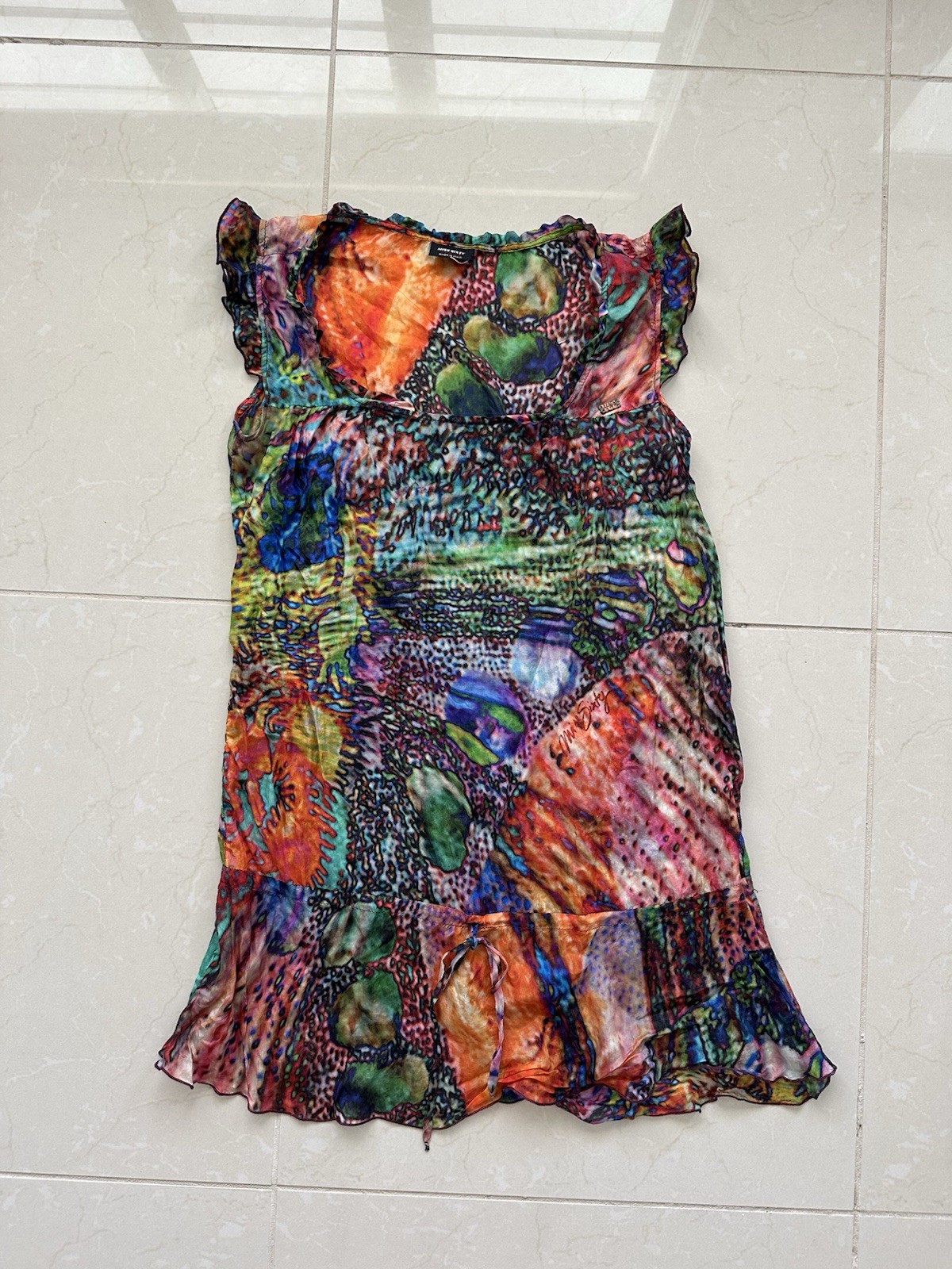 Vintage Made In Italy Miss Sixty Colorful Nightgown/Dress (S/M)