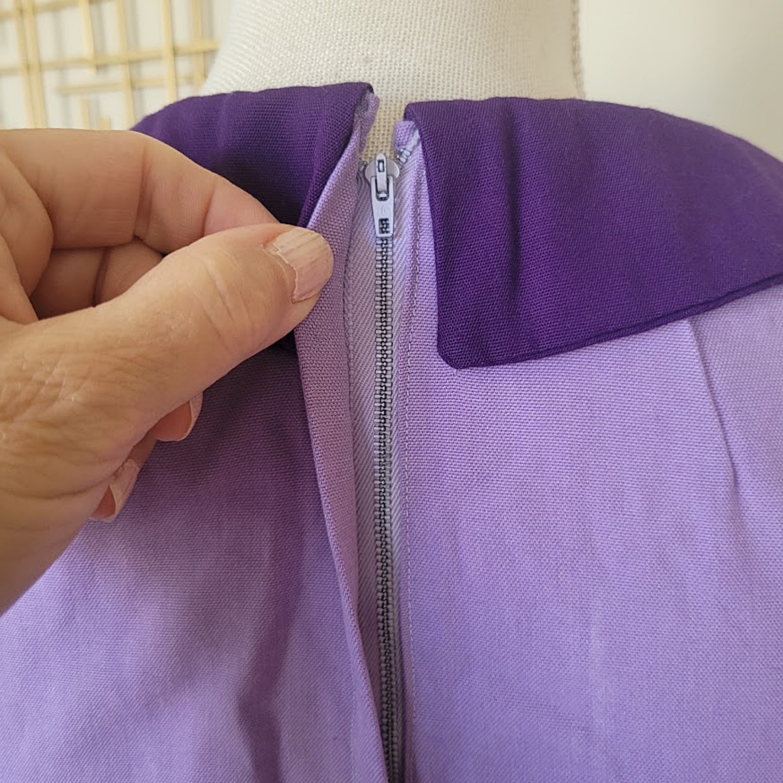 Vintage 60s 70s Mod Purple Mini Dress Shift Retro Go Go Twiggy Peter Pan Collar