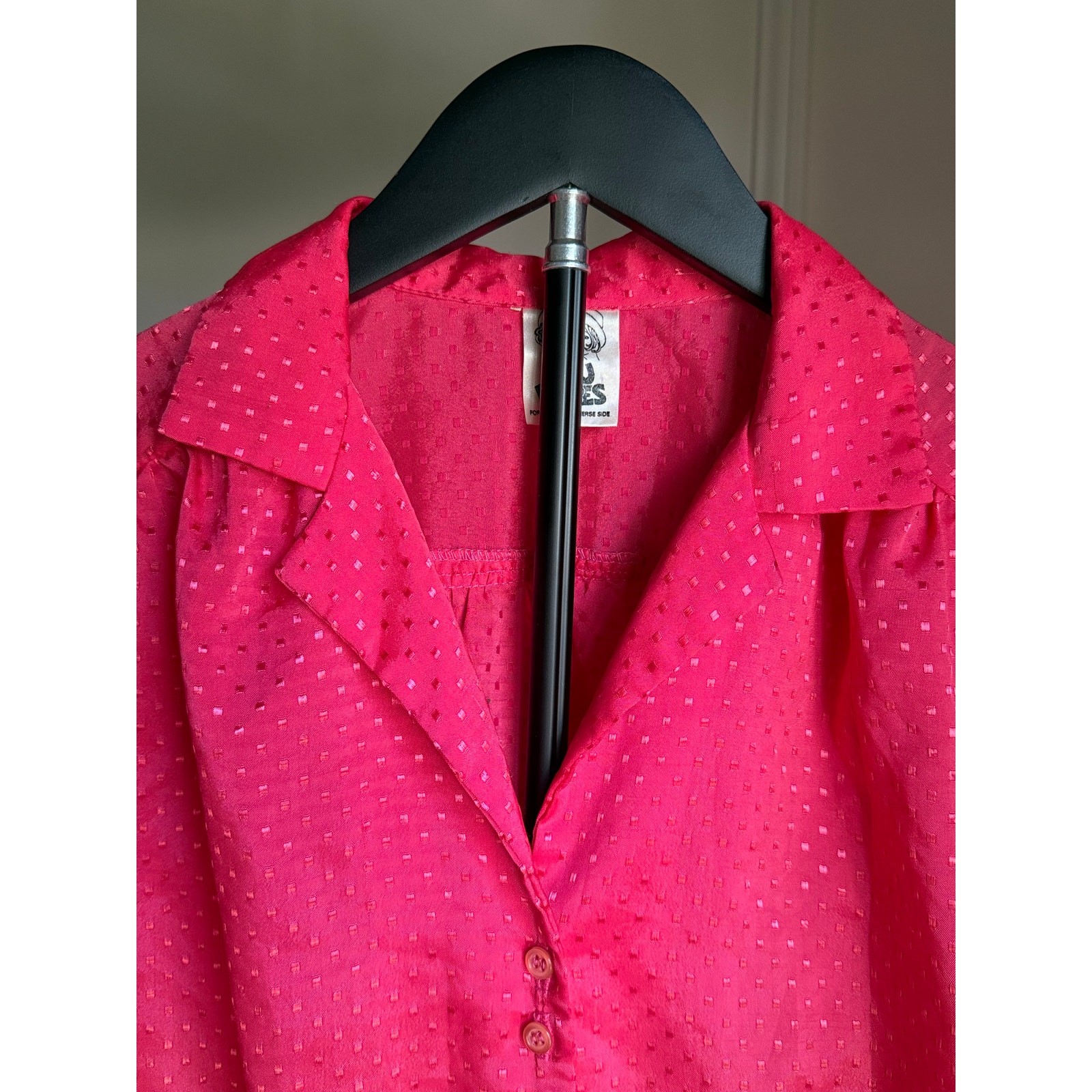 Vintage 1970s You Babes Pink Dagger Collar Prairie Disco Blouse Rare Tag