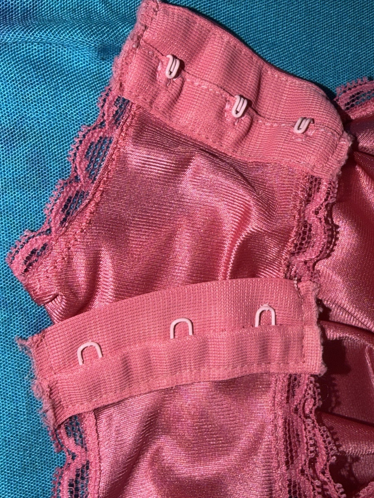 Vintage EUC Lingerie Vassarette Pink Lace Bodysuit Teddy Snap Crotch Satin 34 S