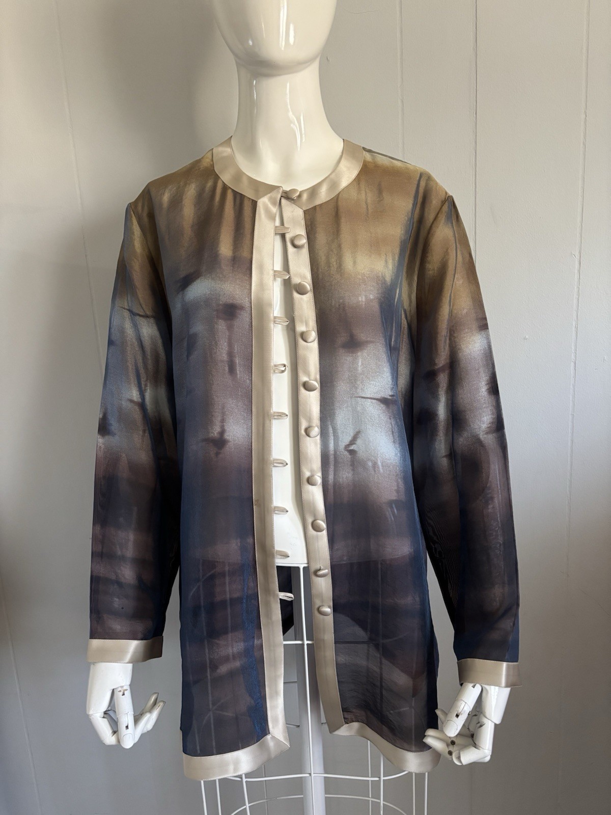 Maggie Shepherd Women’s Size S Iridescent Brown Champagne Vintage Blouse Top