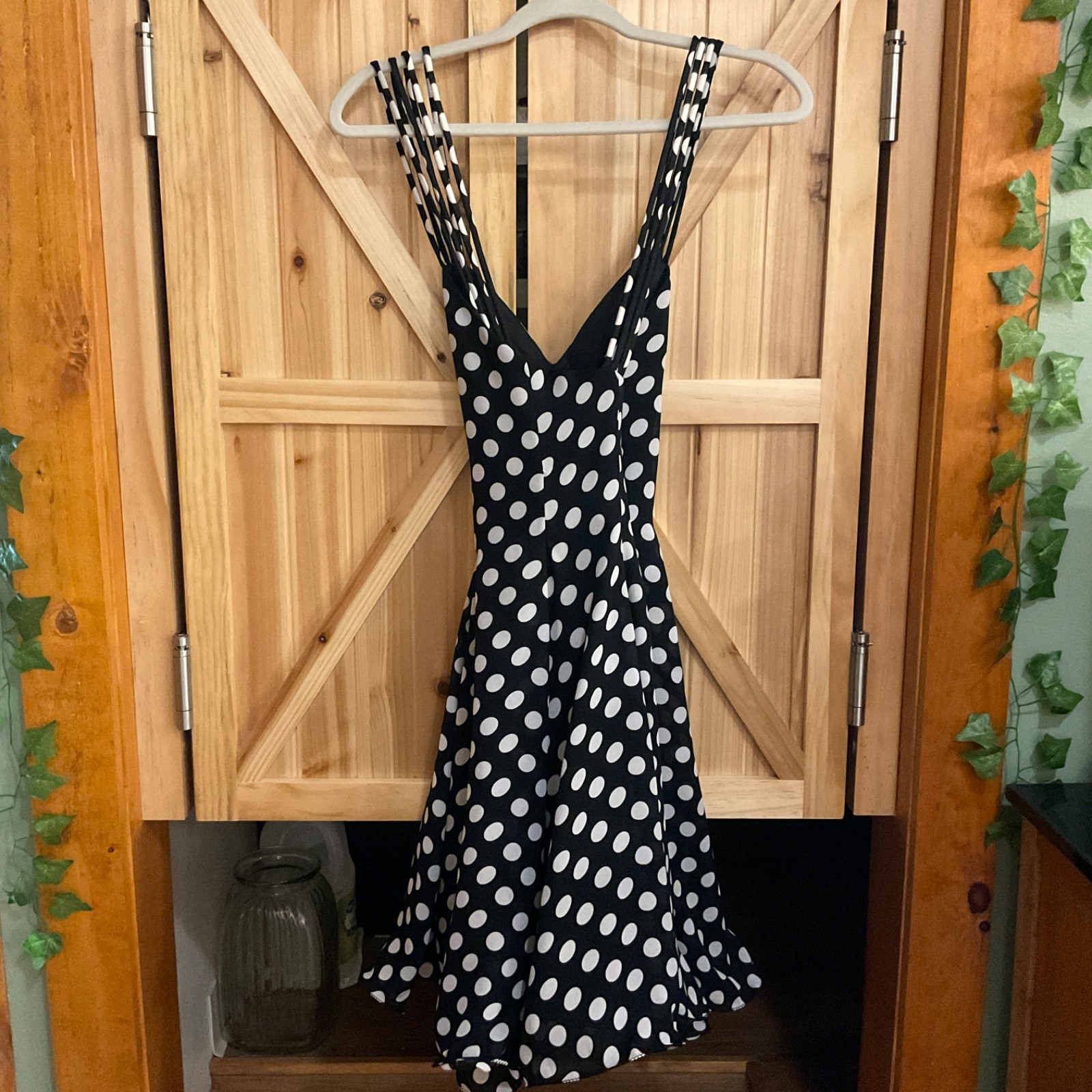 Vintage Rockabilly 70’s Swing Style Polka Dot Flare Dress