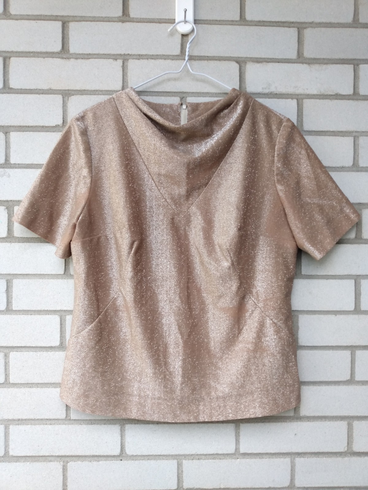 Vintage 60s Metallic Sparkle Shirt 41″ Bust Retro Pullover Blouse Top Fitted