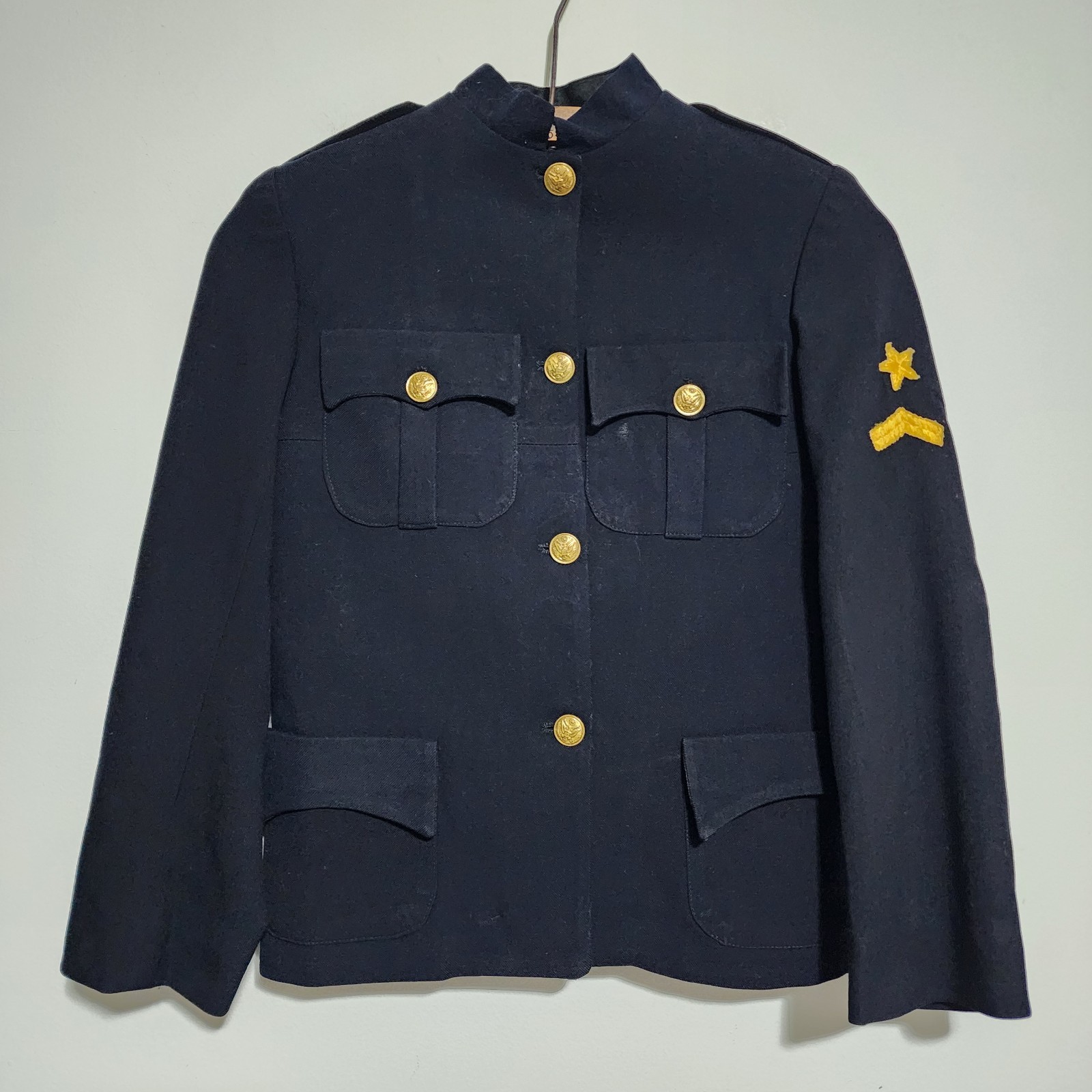 Vtg Cadet Tunic Jacket Globe Clothing Montreal Wool High Collar Antique