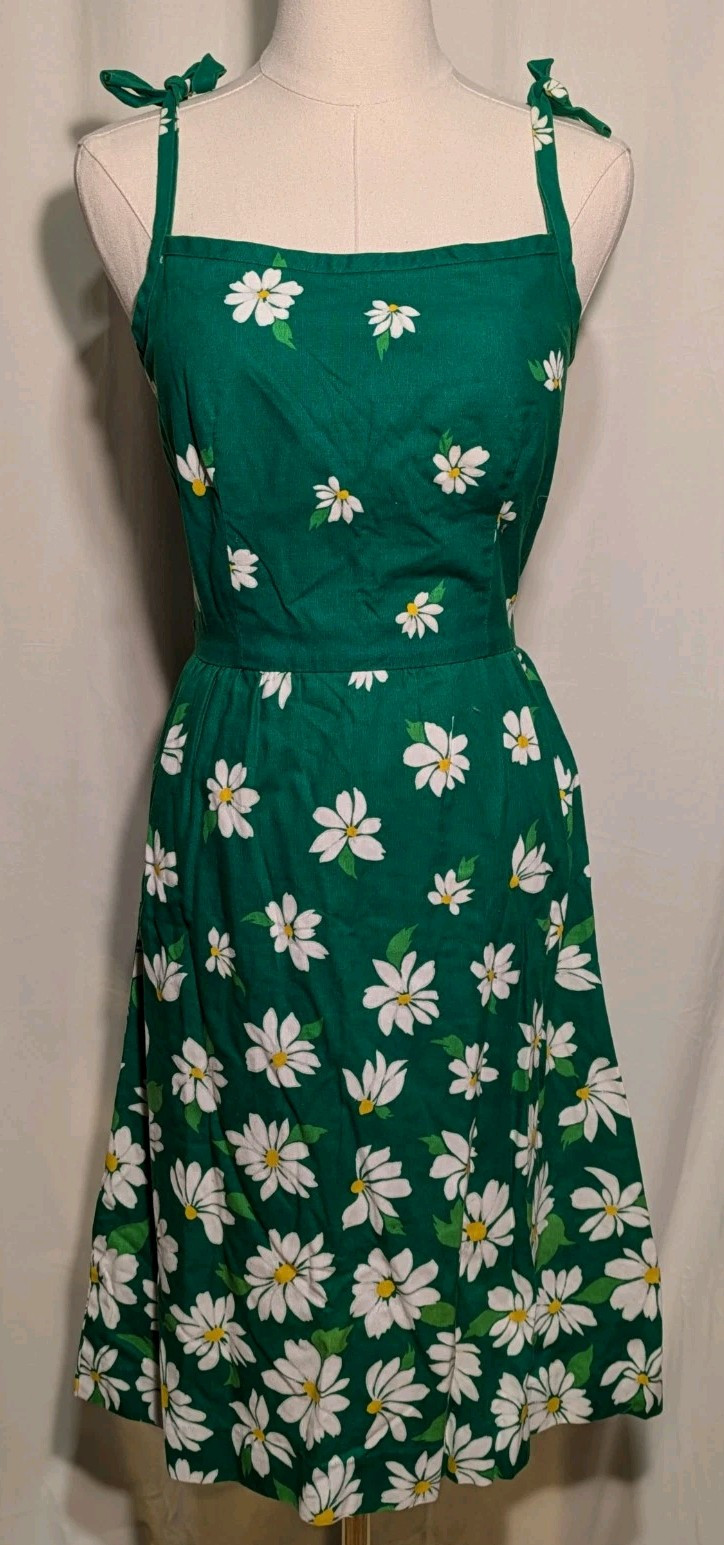 Vintage Malia Honolulu Hawaiian Floral Maxi Dress Green XS/S