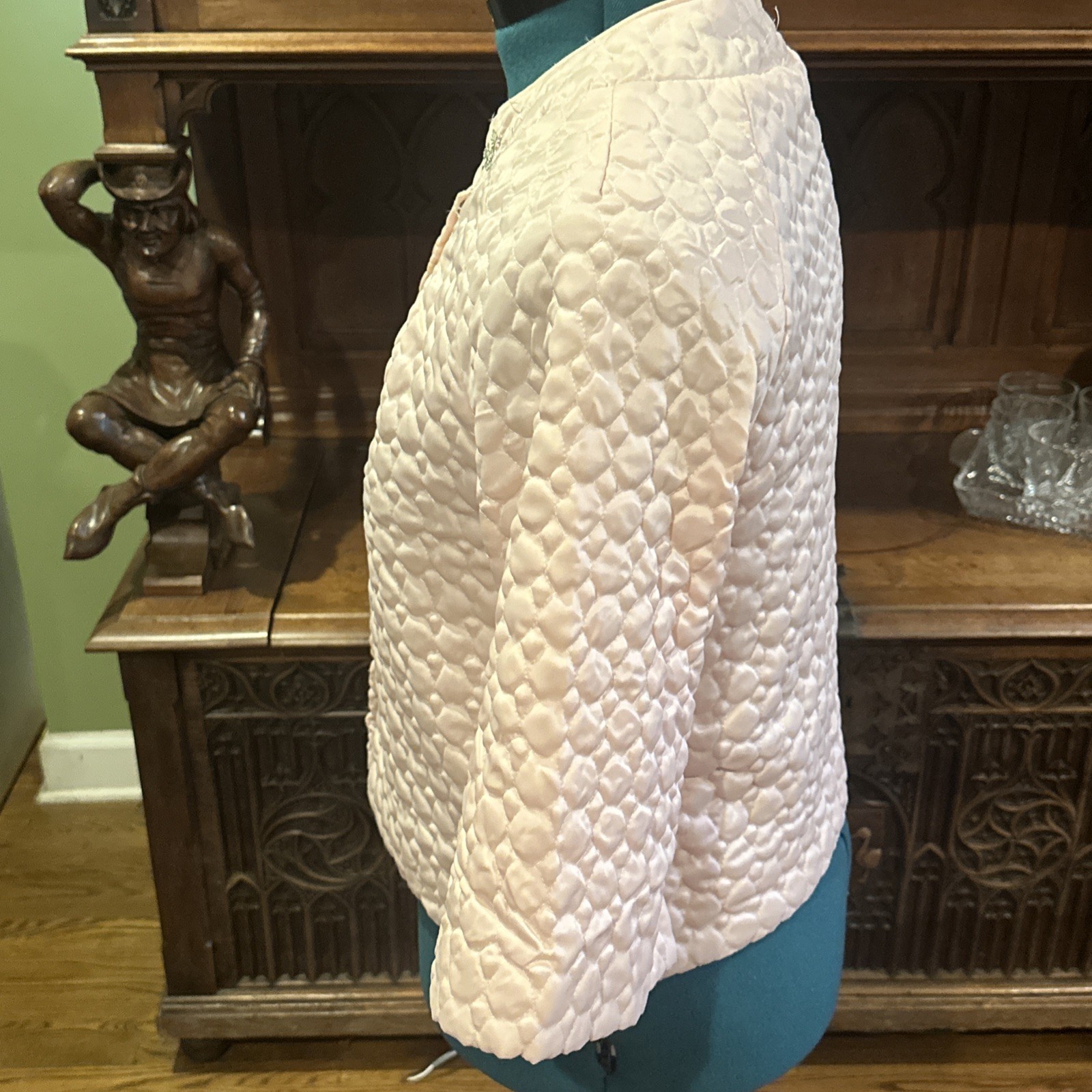VTG 1950s Barbizon Ladies Nylon Quilted Bed Jacket Soft Pink Sz Small