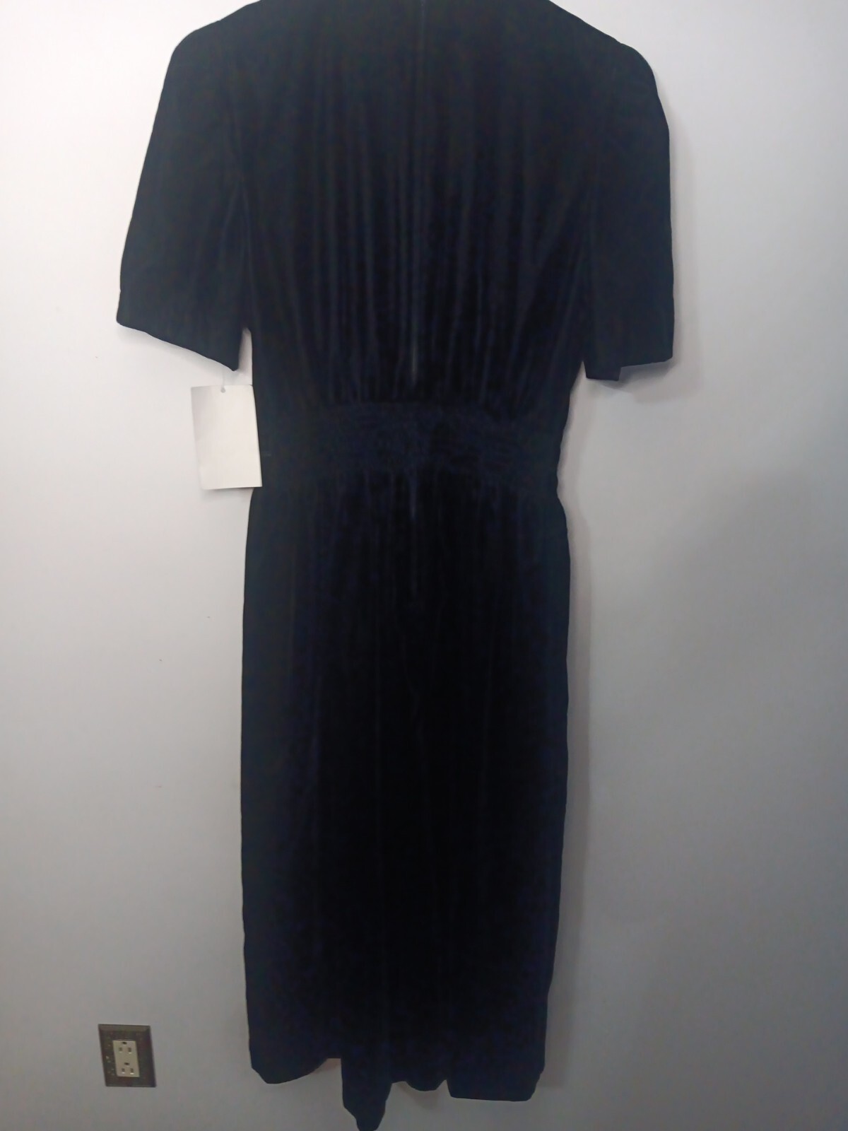 Jessica Howard Vintage 80s Black Midi Velvet Evening Gown Dress Womens 8 NWT USA