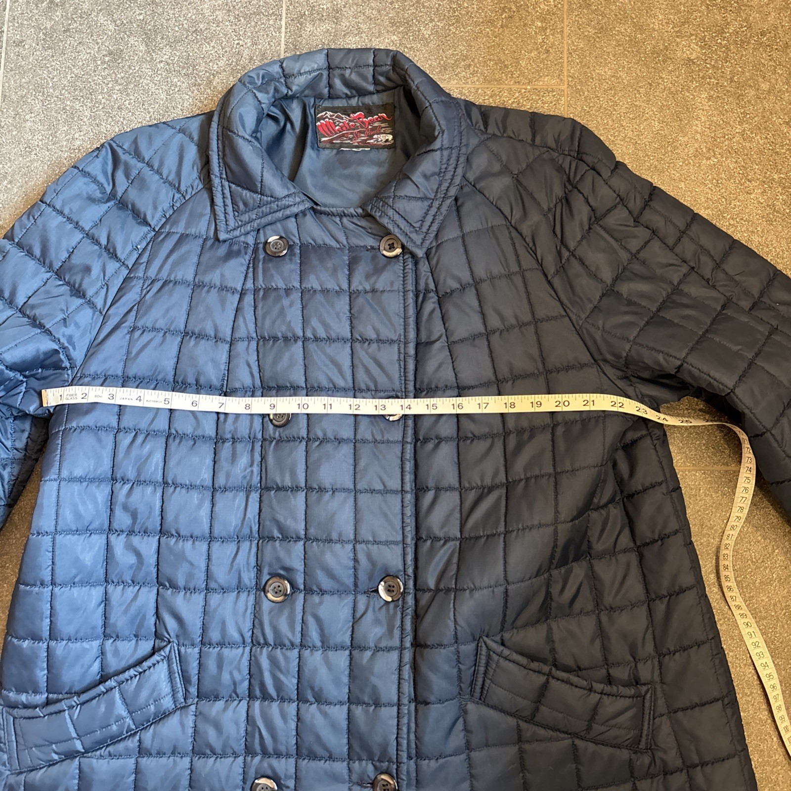 Vintage White Bear of St Paul Minnesota Quilted Button Puffer Coat L/XL