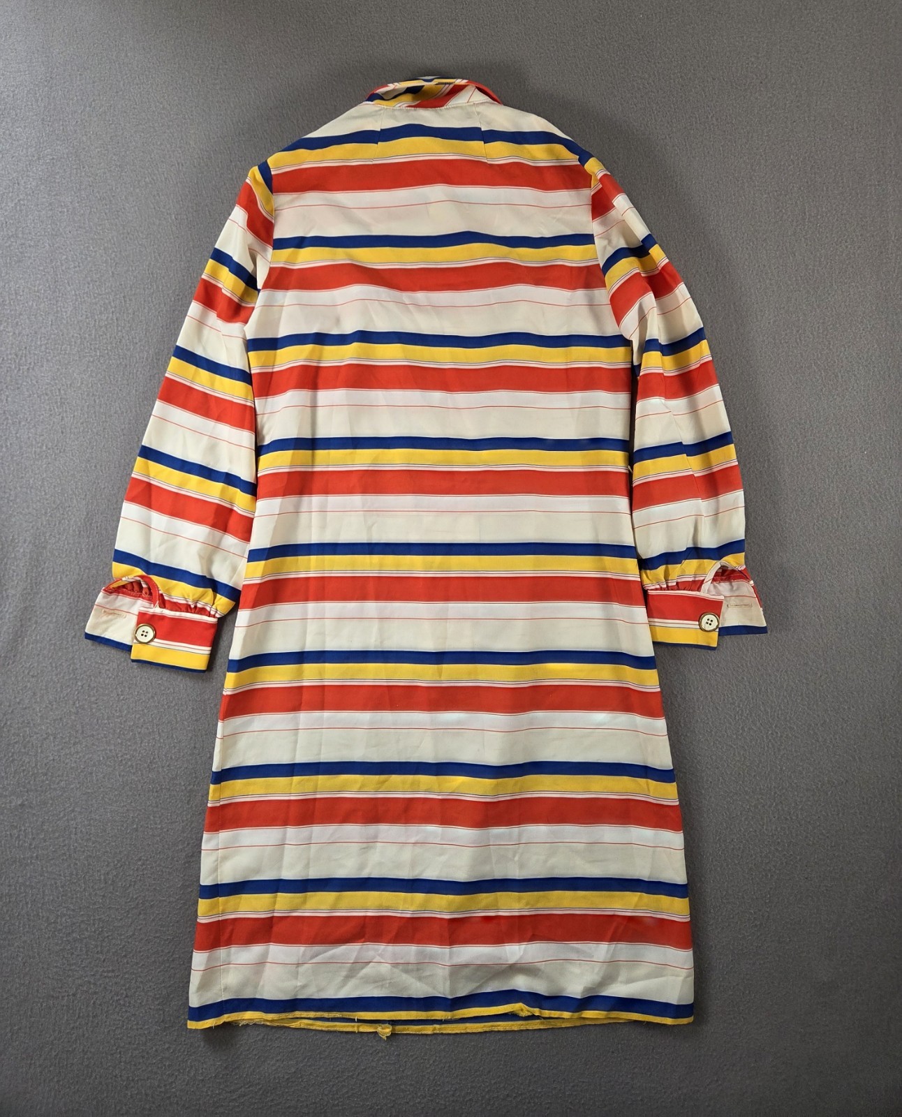 Vintage Andrea Gayler Shirt Dress Womens Small Striped Long Sleeve 70s Collared