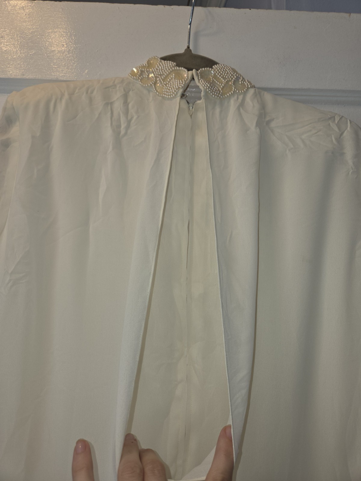 Vintage 80’s Patra Petites 6P Ivory Dress Beaded Gown Wedding Evening Event