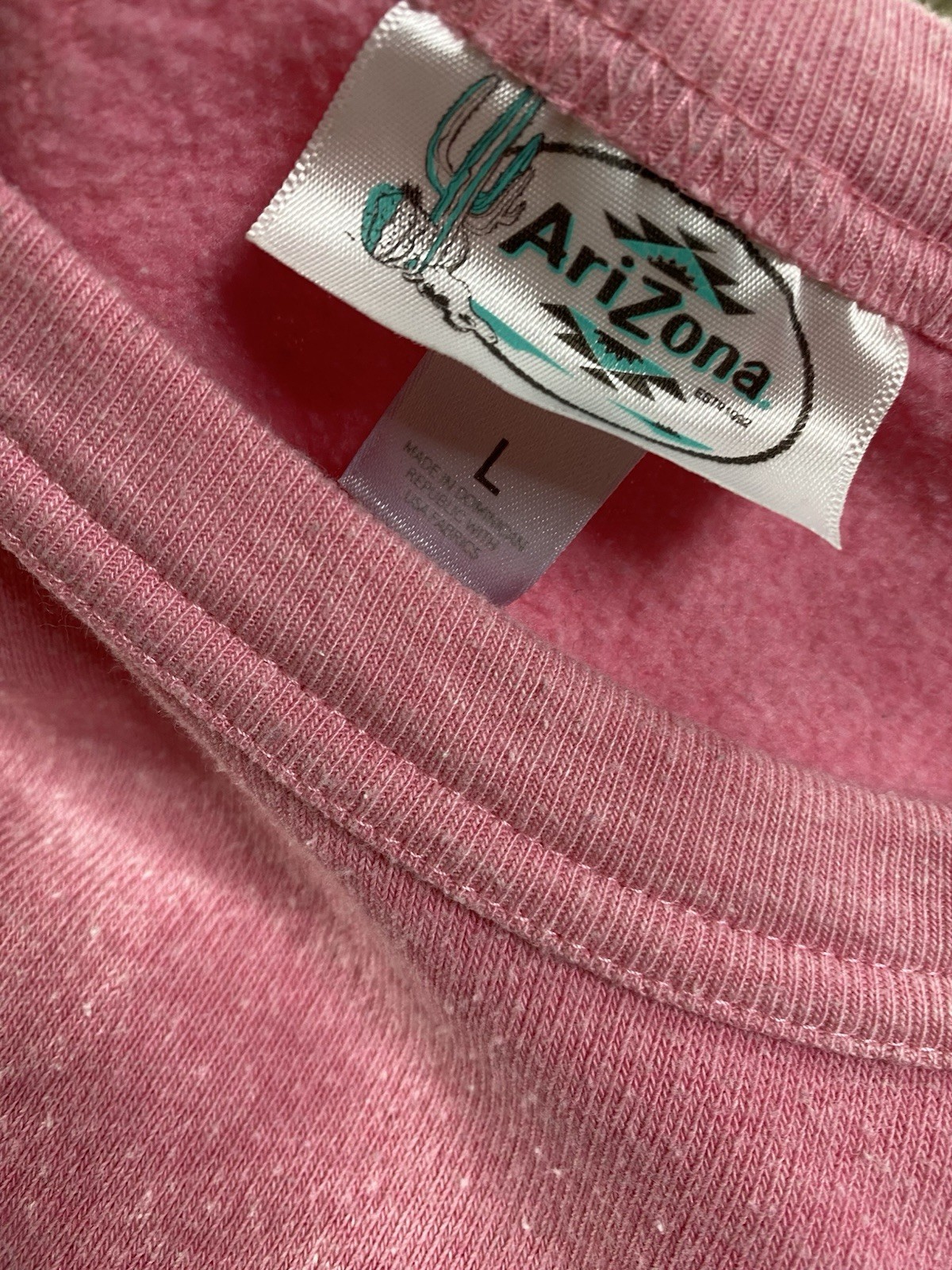 AriZona Iced Tea Graphic Logo Pink Crewneck Pullover Sweatshirt Women’s Large