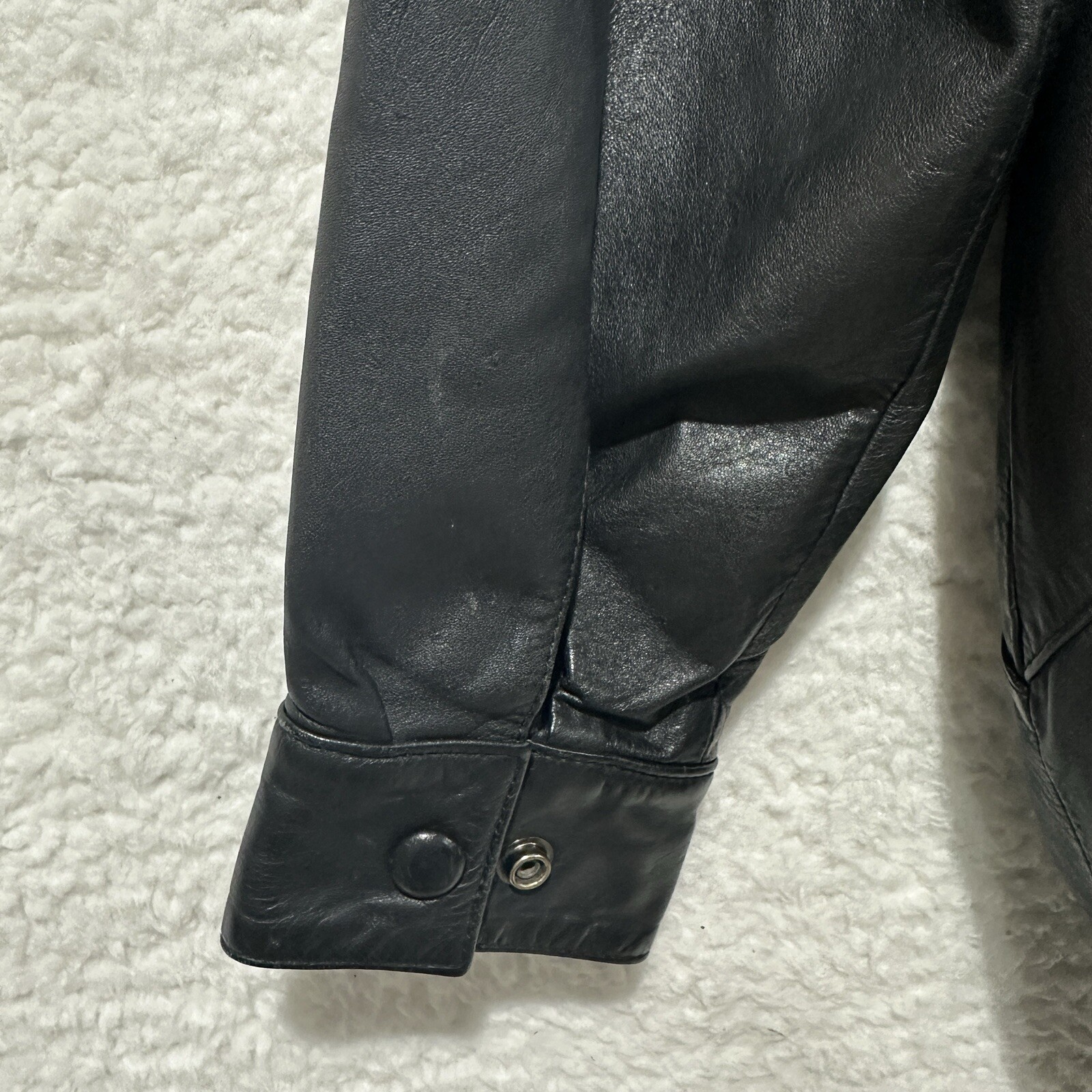 Wilson Vintage Women Thinsulate Lining Removable Black Leather Jacket Size Small
