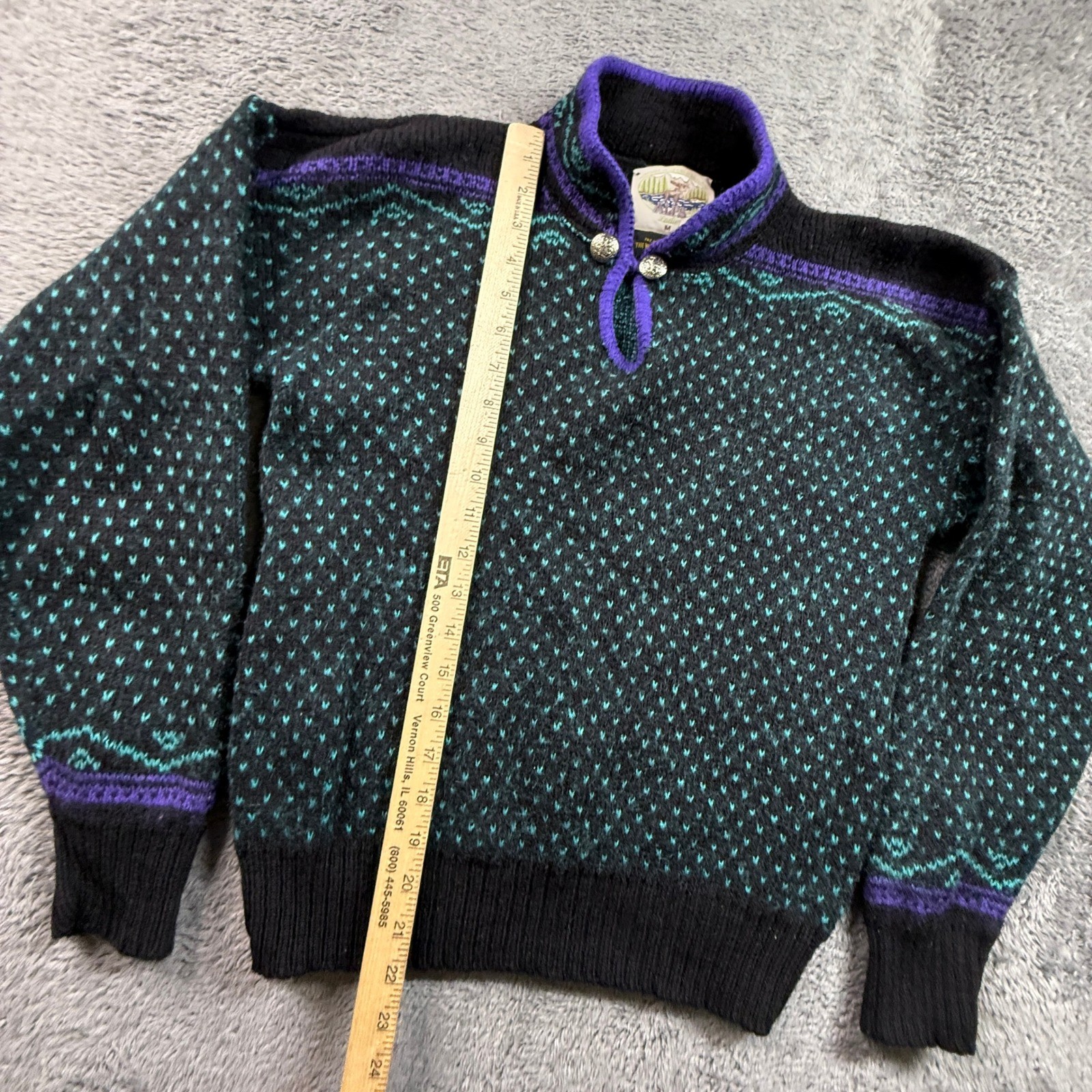 Alps Merrimac Valley Sweater Womens M Purple Vintage Wool Nordic Knit Excellent