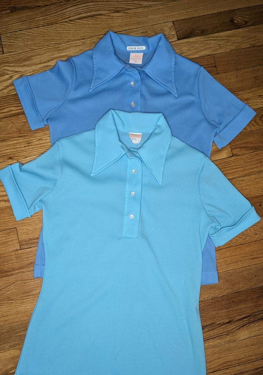 1970’s Disco Shirts Catalina Sportswear Big Collar Ladies Medium
