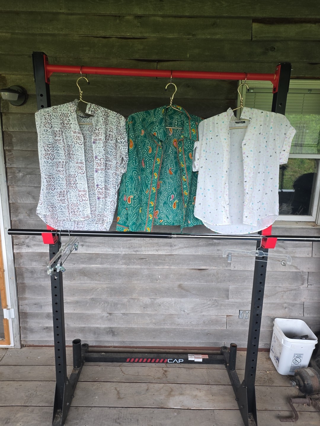 Lot Of 3 Vintage Blouses Shirts Print Women Short Sleeve Teacher Geek Mod