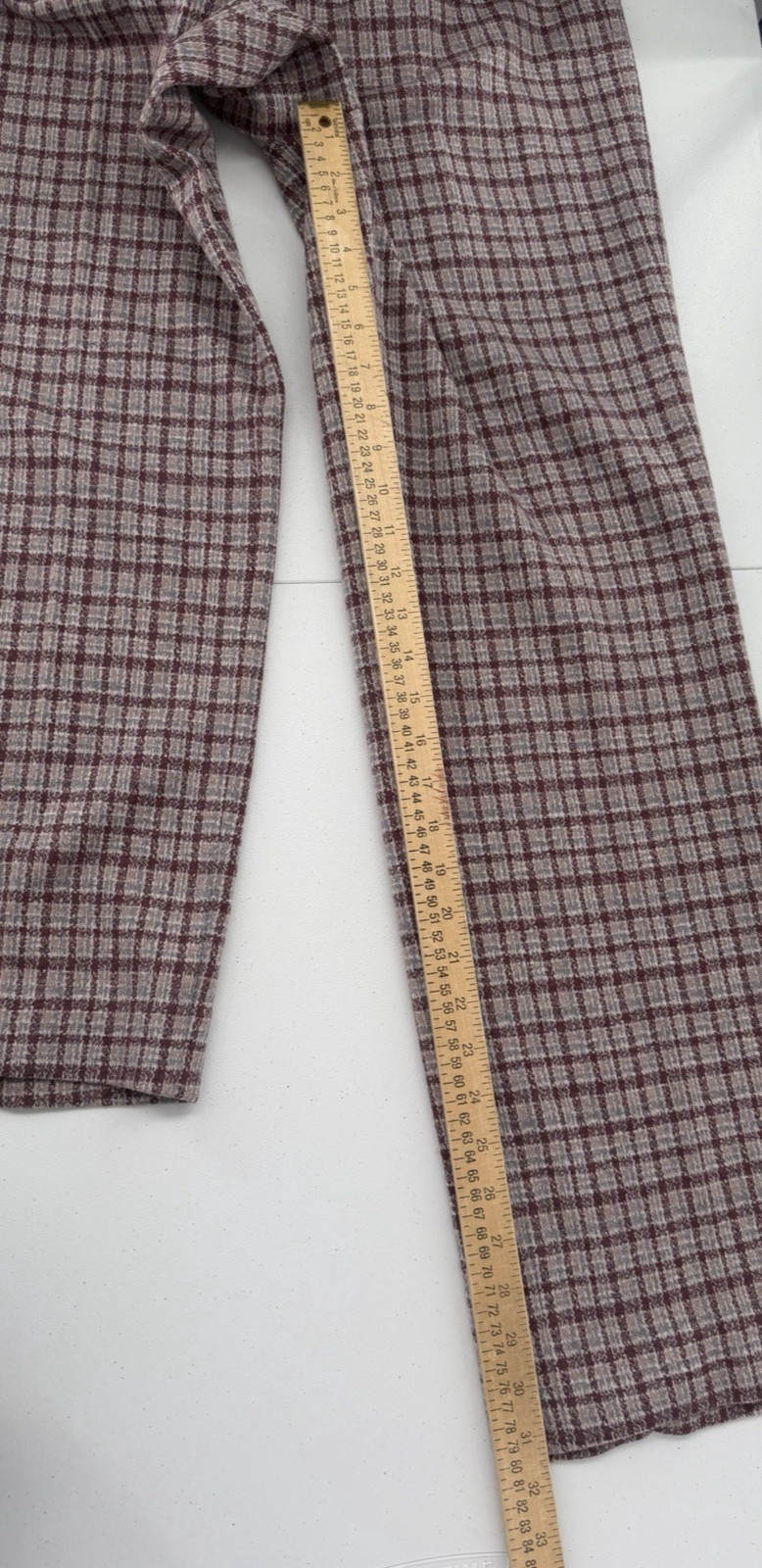 Vintage Bleyle For Hooper Pull On Virgin Wool Purple Plaid Pants 14 Retro