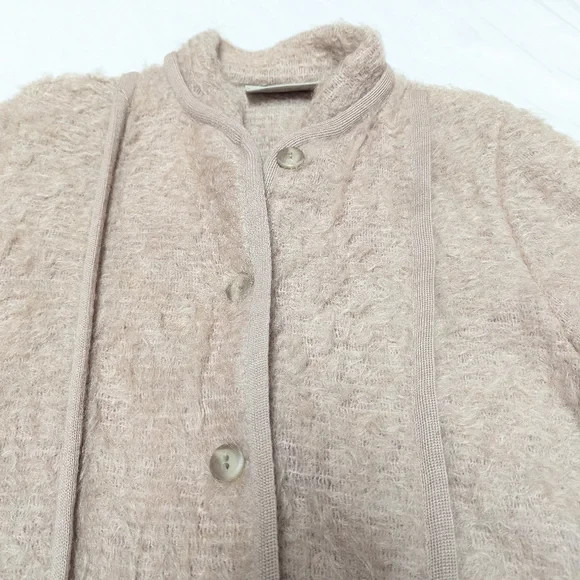 Pitlochry Mohair Wool Scottish Vintage Cardigan Coat Textured With Pockets