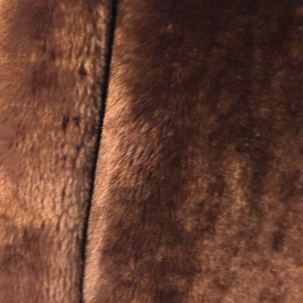EUC Vintage Plush Brown Faux Fur Coat Small