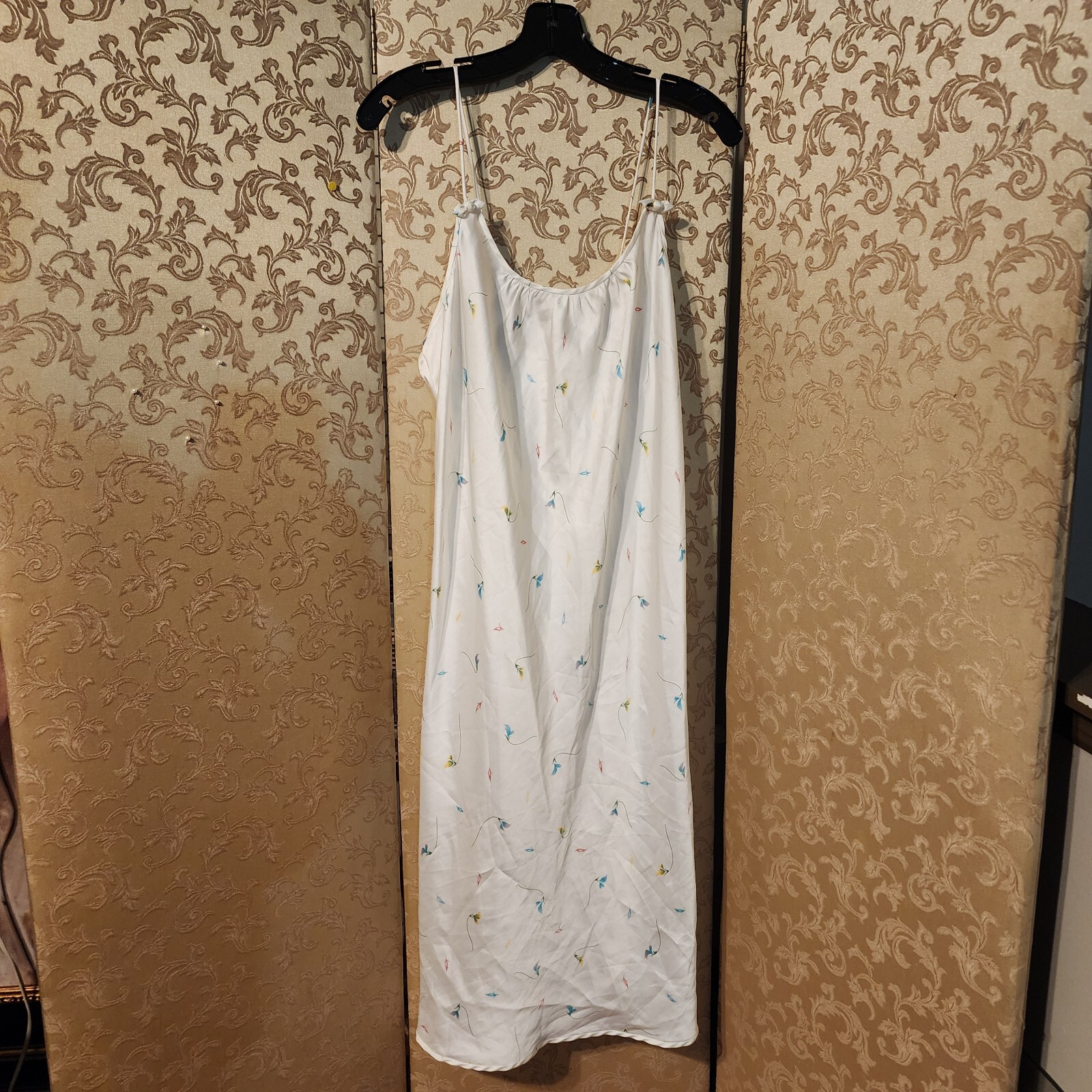 Georgette Trabolsi Vintage Ivory Multi-Color Floral Nightgown + Robe Size M