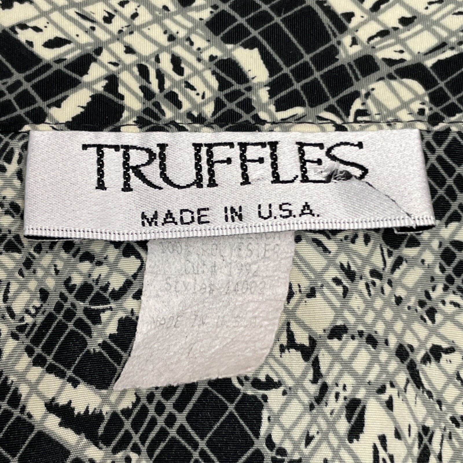 Vintage Truffles USA Retro Blouse Top Sz L-XL Floral Padded Shoulders 70s 80s