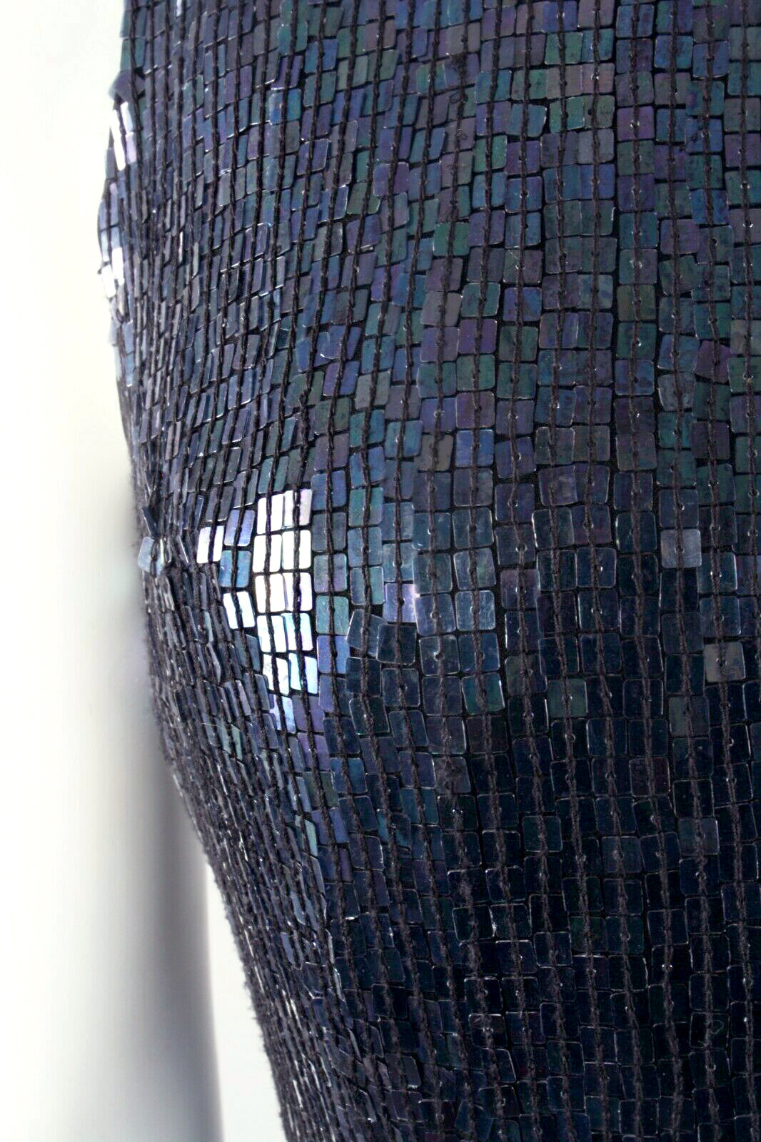 M/L Vintage 90s Mark John Gopal SILK Oil Slick Sequin Party Cocktail Mini Dress