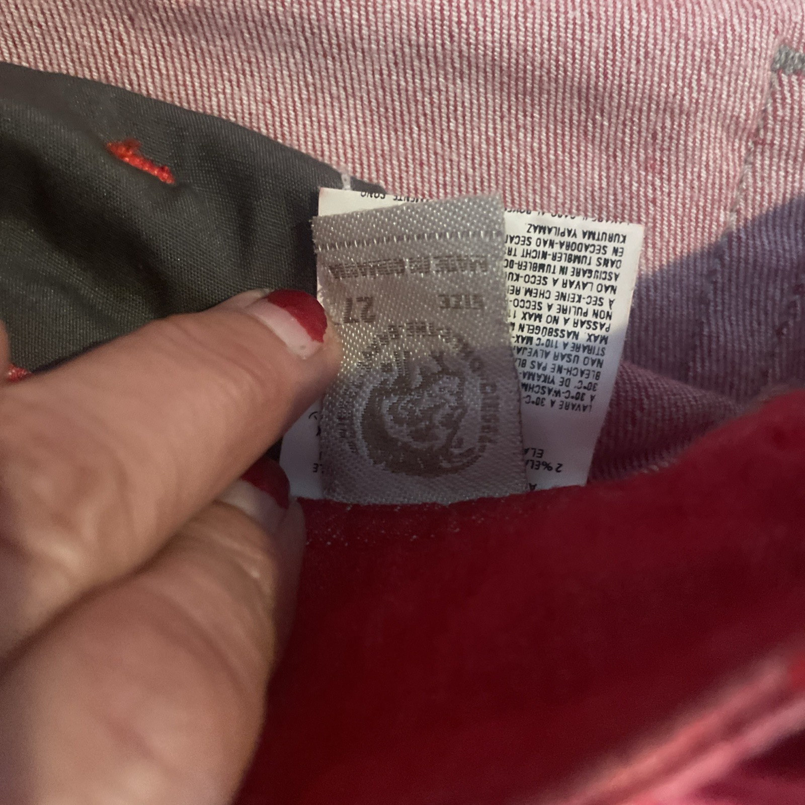 Vintage Diesel Red Faded Skinny Jeans Made In Italy Size 27