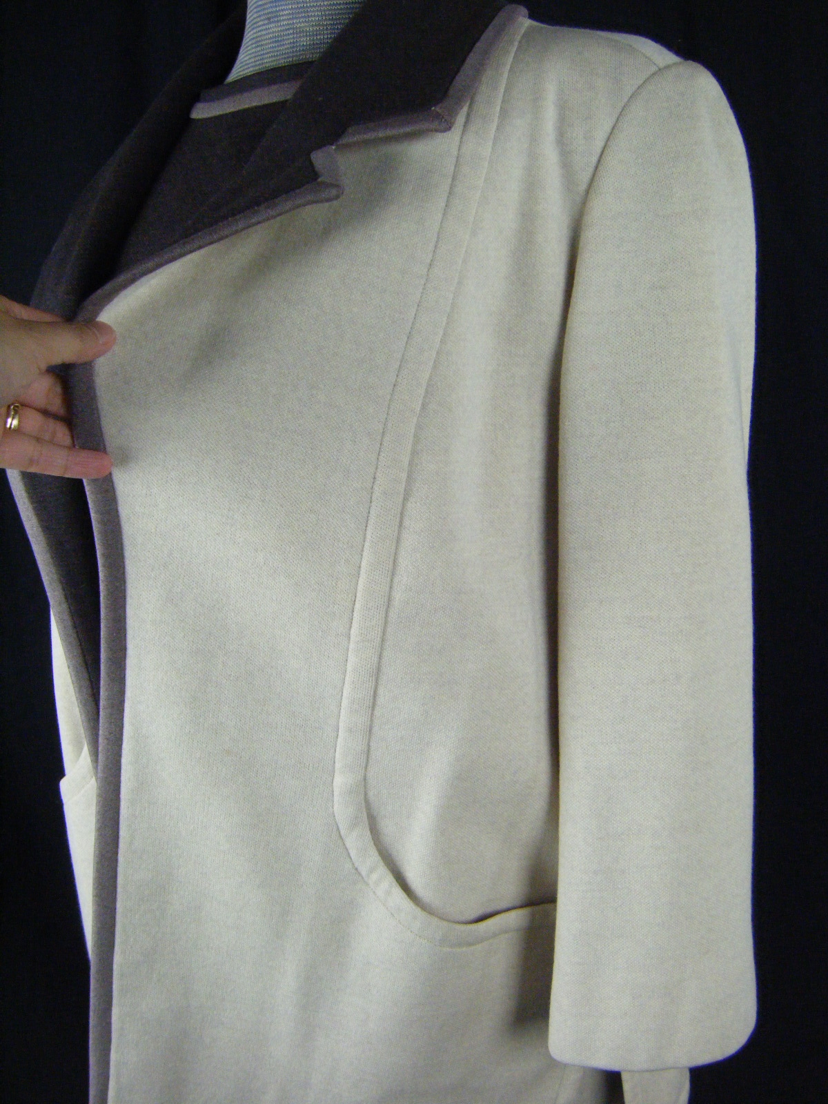 LILLI ANN Vtg 60-70s Beige/Brown Fine Wool Knit Top/Skirt/Jacket-Bust 40/M