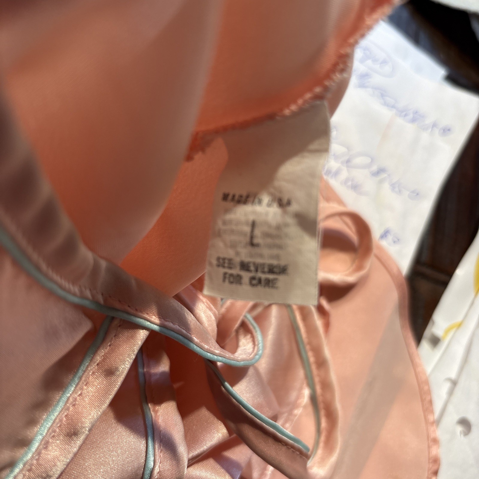 Sz L Sayme Newman Vintage Lingerie Pink Silky Made In The USA
