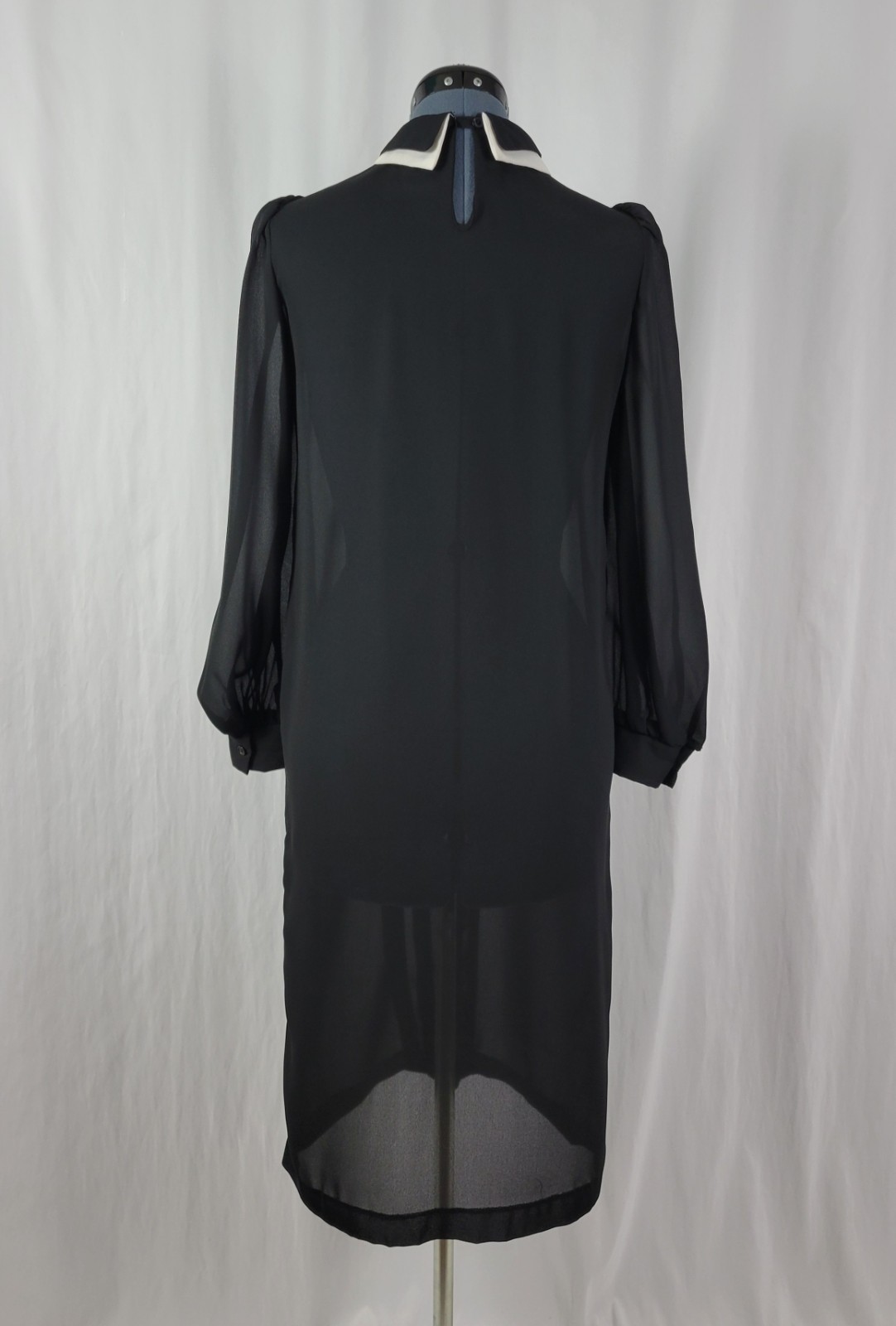 Vintage You Babes 2 Black Shift Dress w White Undercollar & Red Tie Size XS/S?