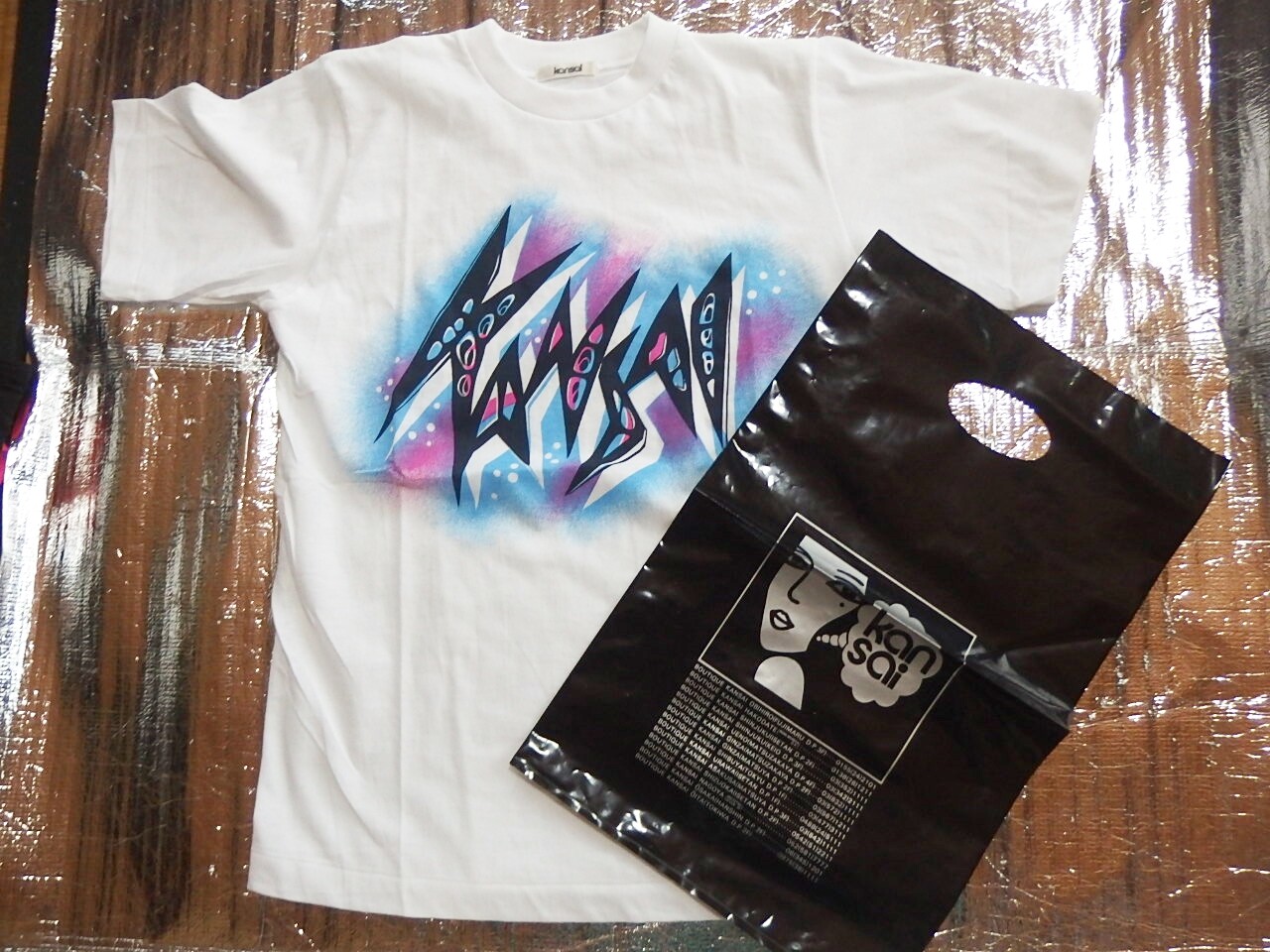 No used! Vintage 1980’s KANSAI YAMAMOTO Lady’s T-Shirt plus plastic bag SET Logo
