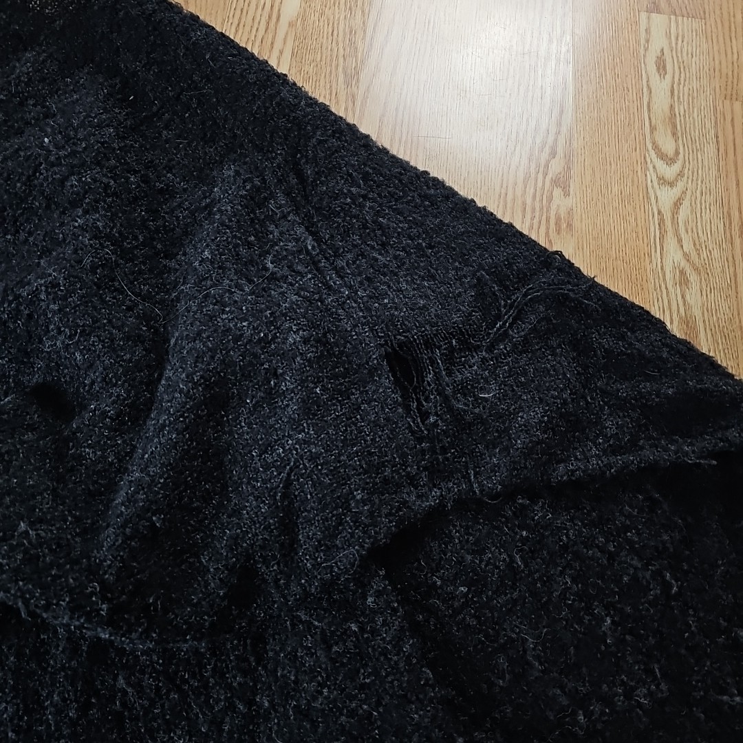 Vintage WEAVE O’ THE IRISH Wool Hand Knit Open Front Cape Poncho Button Scarf