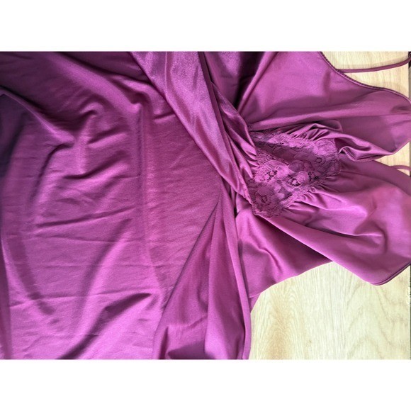 Vintage Whimsigoth Slip Maxi Dress Purple Lace Babydoll High Center Slit M Witch