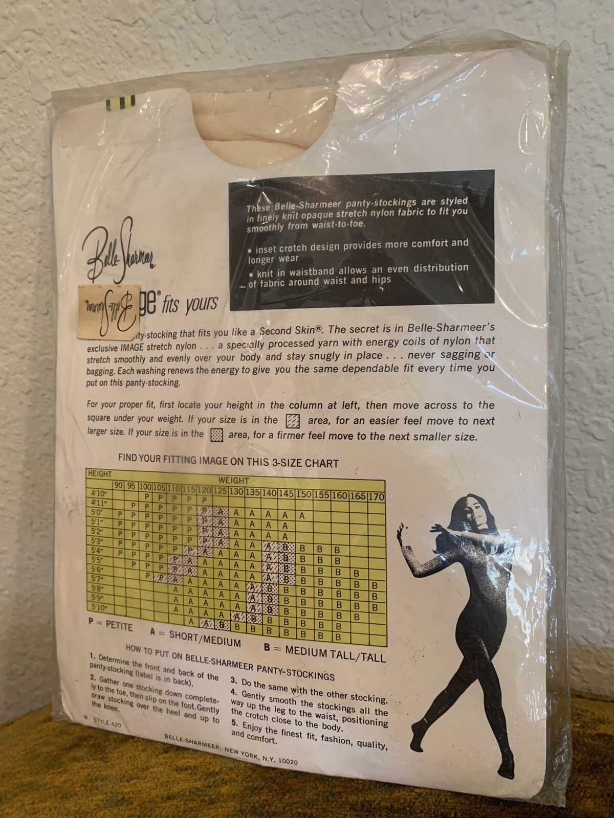 Vtg Belle Sharmeer Nylon Stockings All-Season Opaque Medium Tall/ Tall RARE