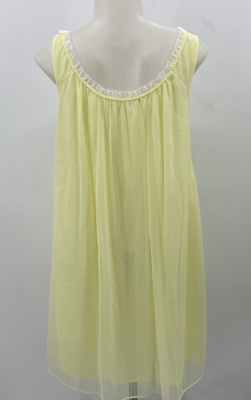 VTG Lisette Al Sterling Yellow Sheer Chiffon Nightgown and Robe Peignoir S