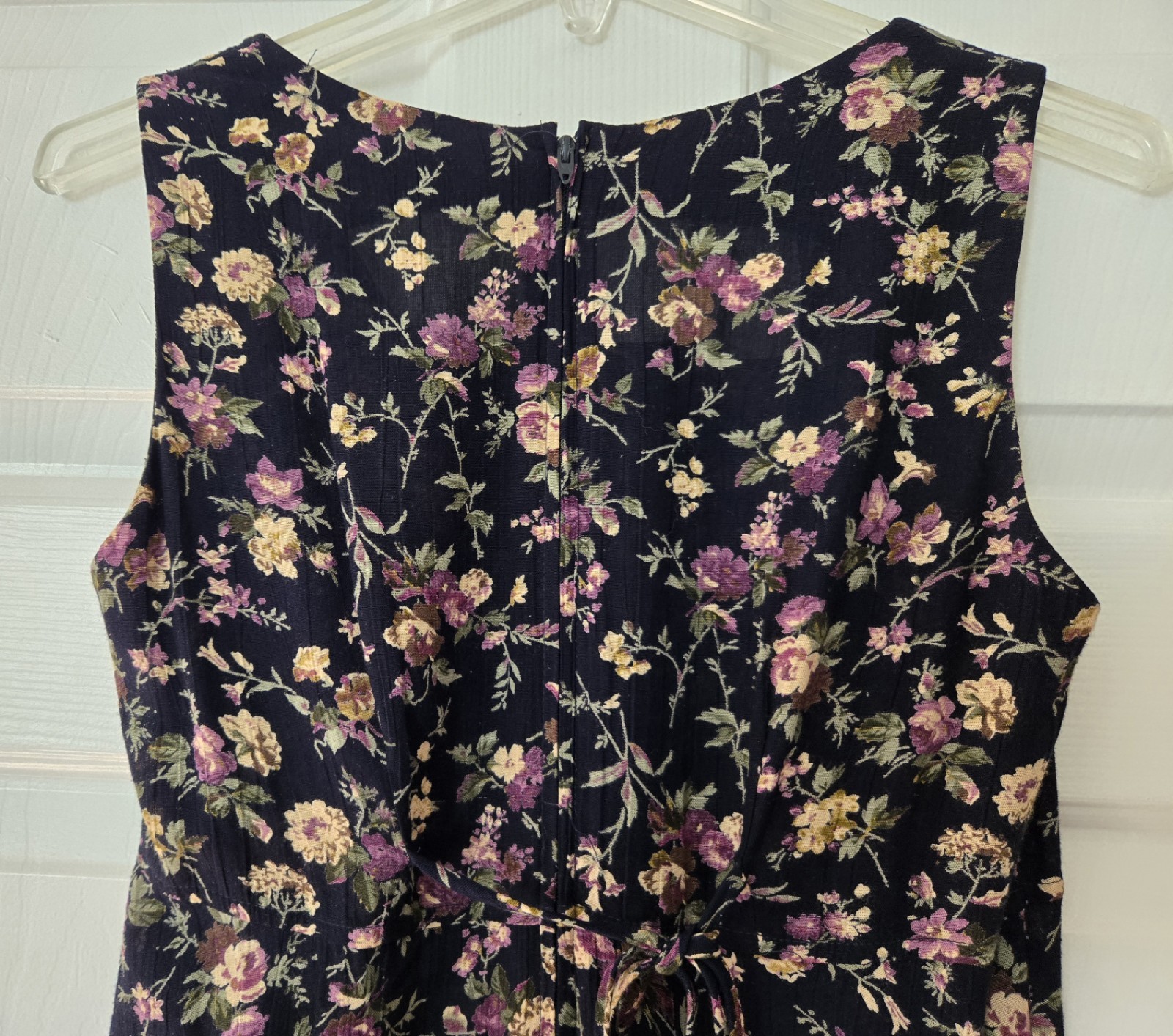 Vtg Rabbit Designs Purple Floral Maxi Dress Grunge Goth Boho Sz 4 Petite