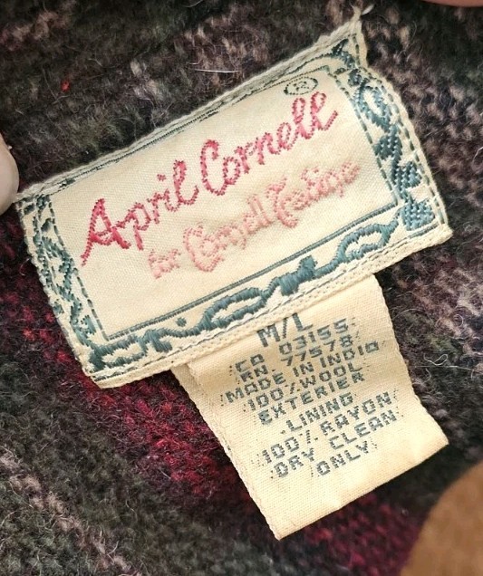 Vintage April Cornell 100% Wool Plaid Jacket Womens Medium Large Red Green Black