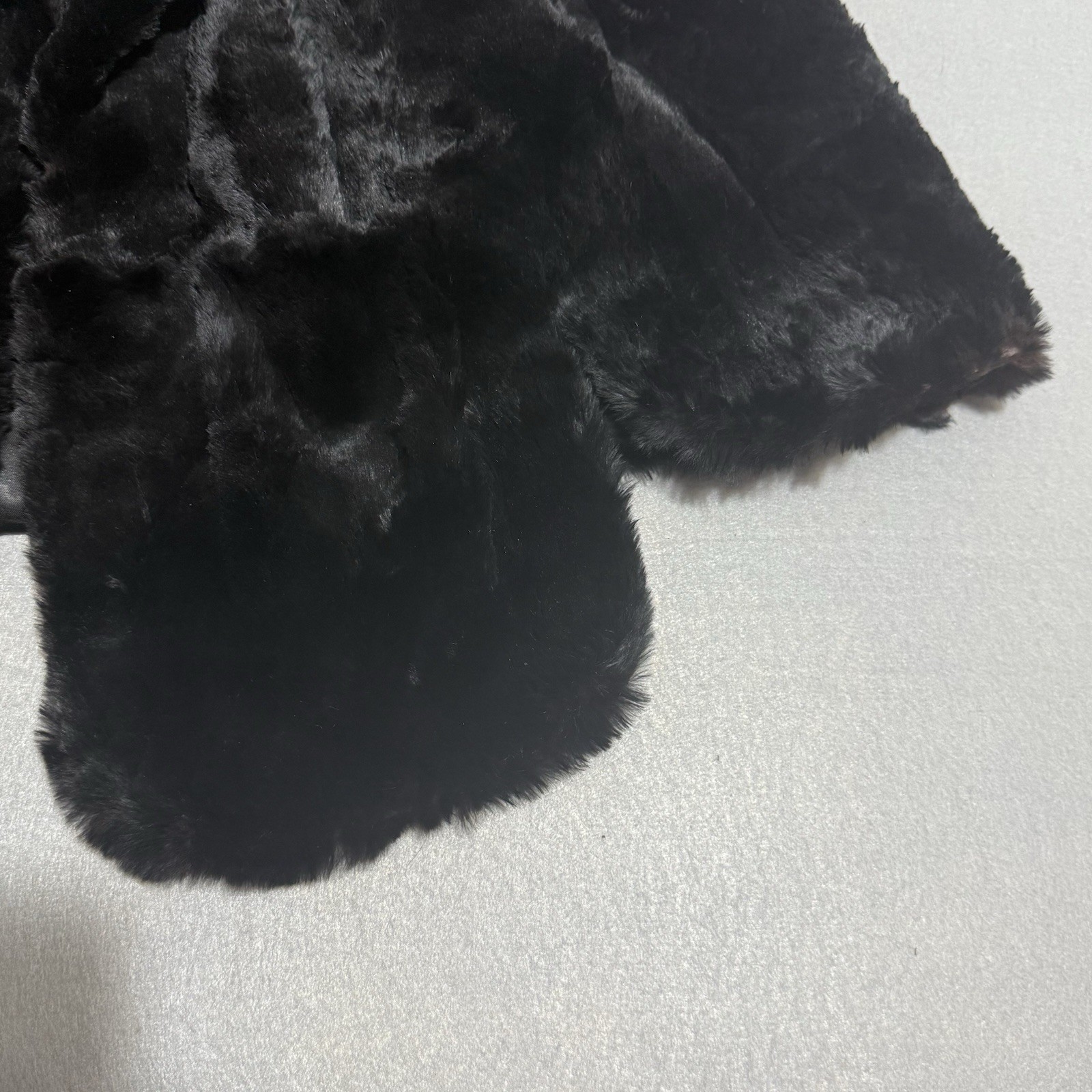 Vintage CF Carlson 1960s Real Black Rabbit Fur Stole Great Condition USA Made