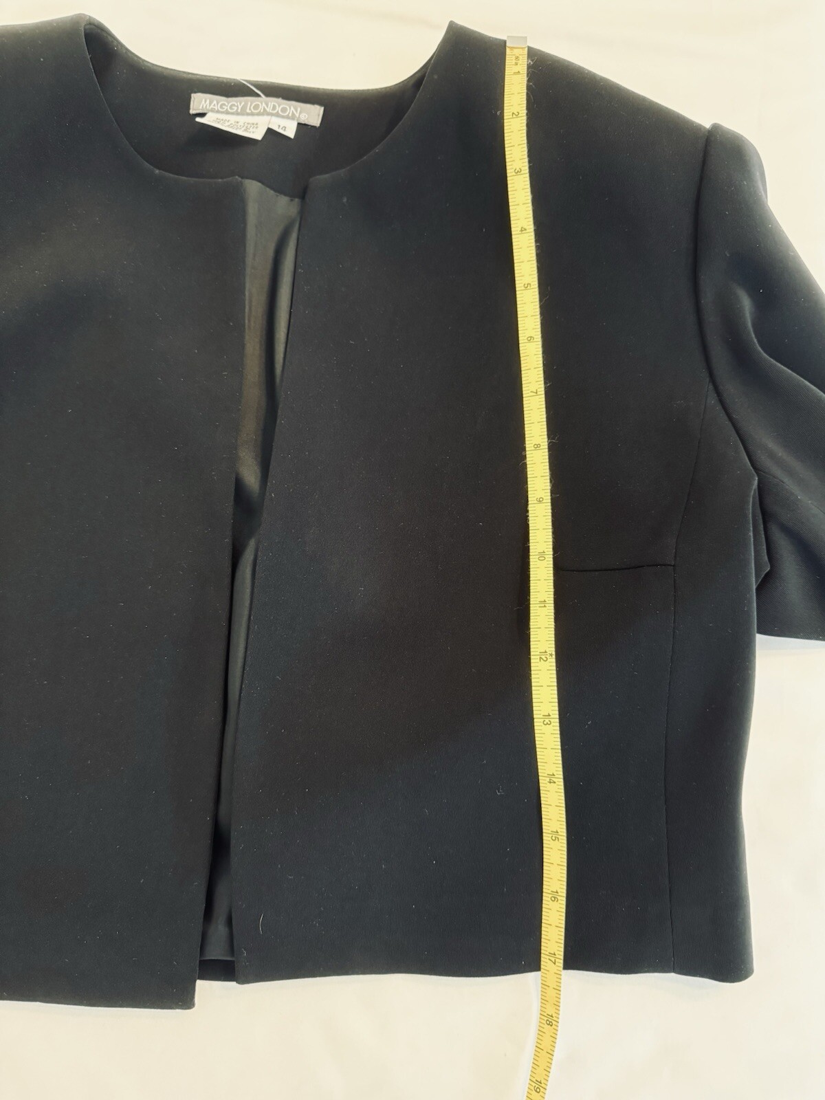Vtg Y2K Maggy London Size 14 Black Cocktail Spaghetti Strap Dress with Bolero