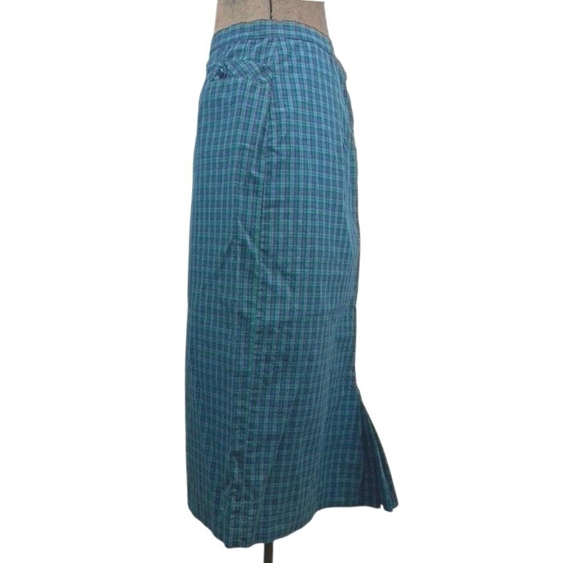 Vintage 60s Womens (S) Tartan Plaid Pencil Skirt Pockets GURIAN Midi Rockabilly