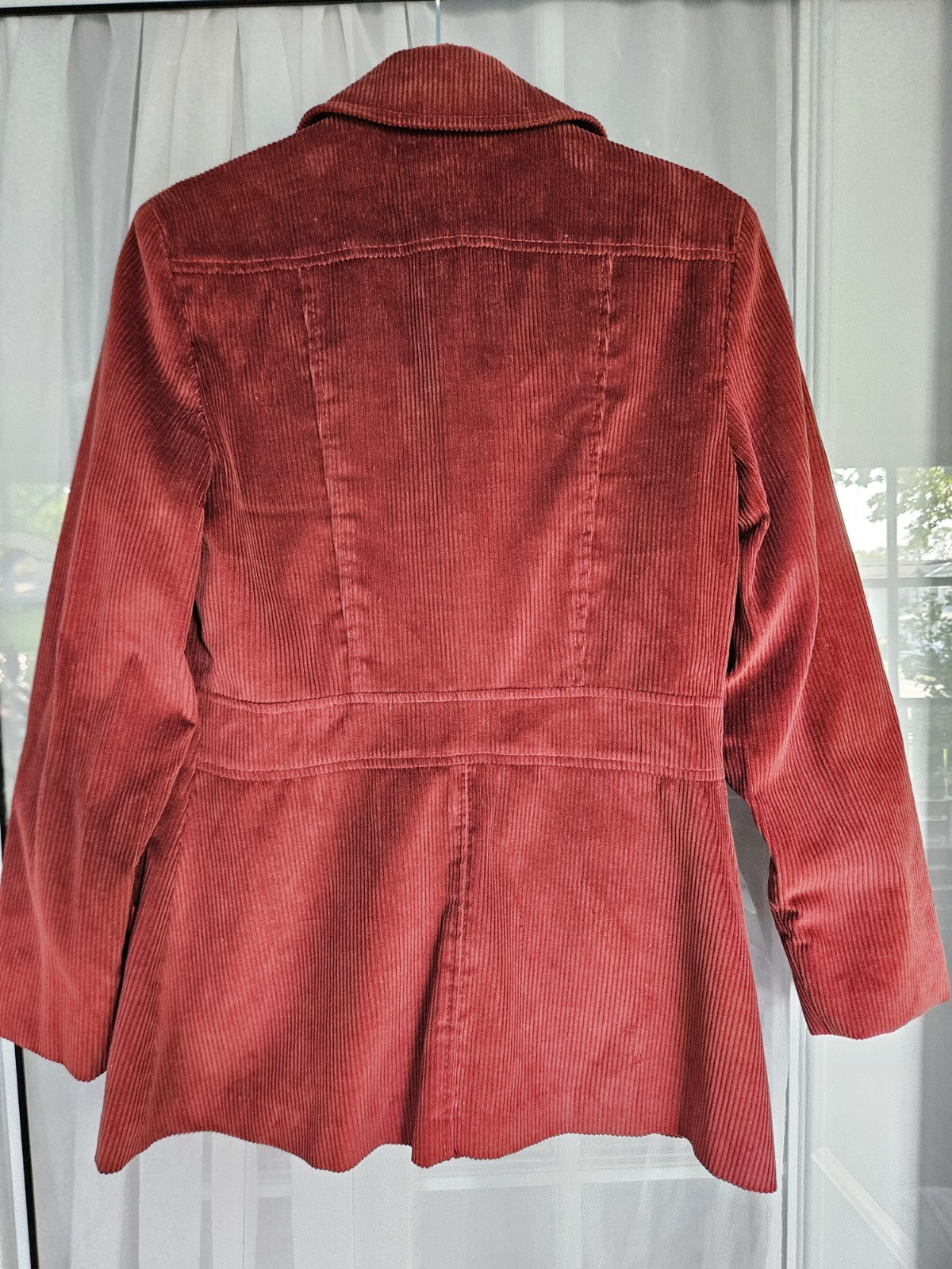 Vintage Burgundy Red Corduroy Jacket Blazer Two Button Front Dark Academia S-M