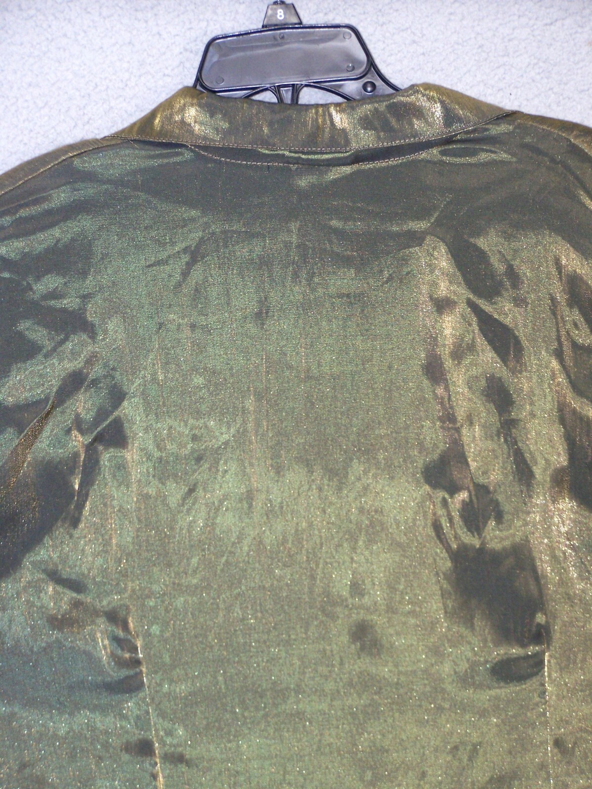 Vtg Ship n Shore Top Womens 22 Extra Large Gold Metalic Long Sleeve Ladies