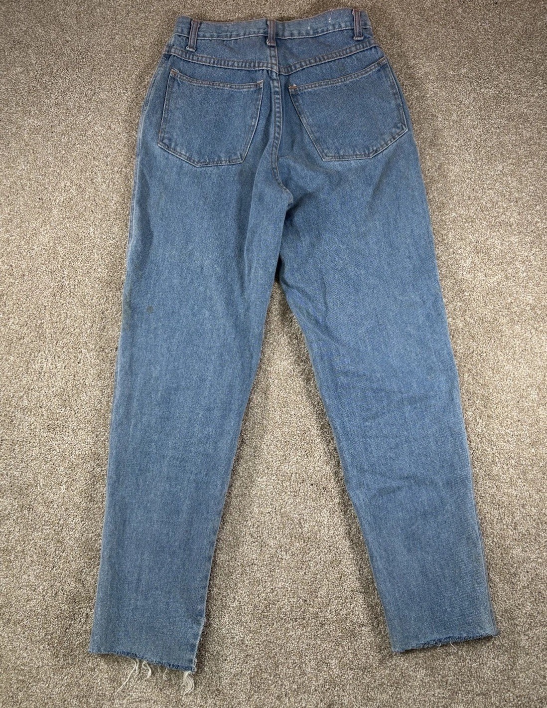 Vintage Ever Blue Womens Jeans W/ Puffy Paint Medium Wash Straight Leg Denim 90s