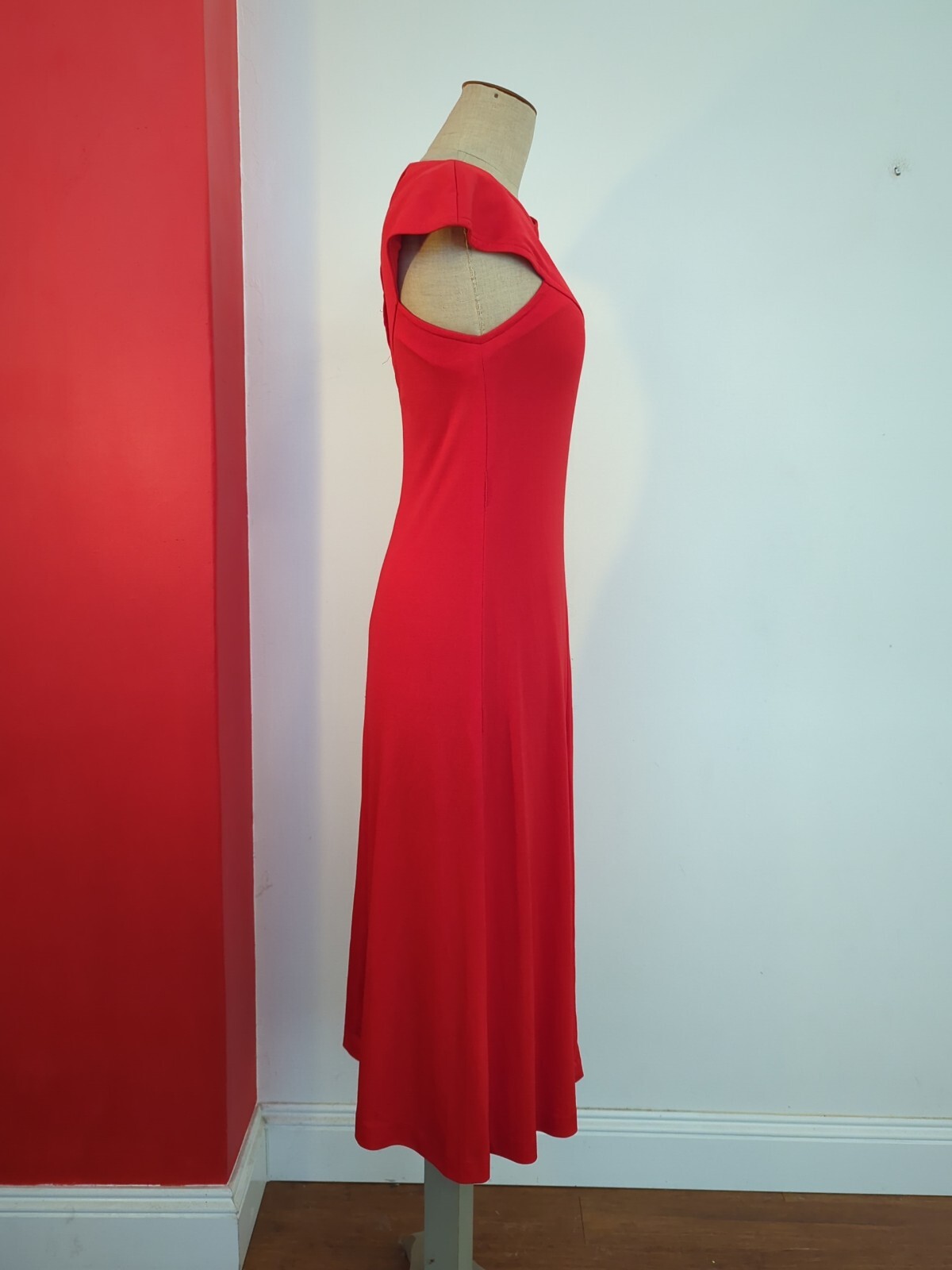 VINTAGE 70s Dress RED XXS-XS fits AU 6-8