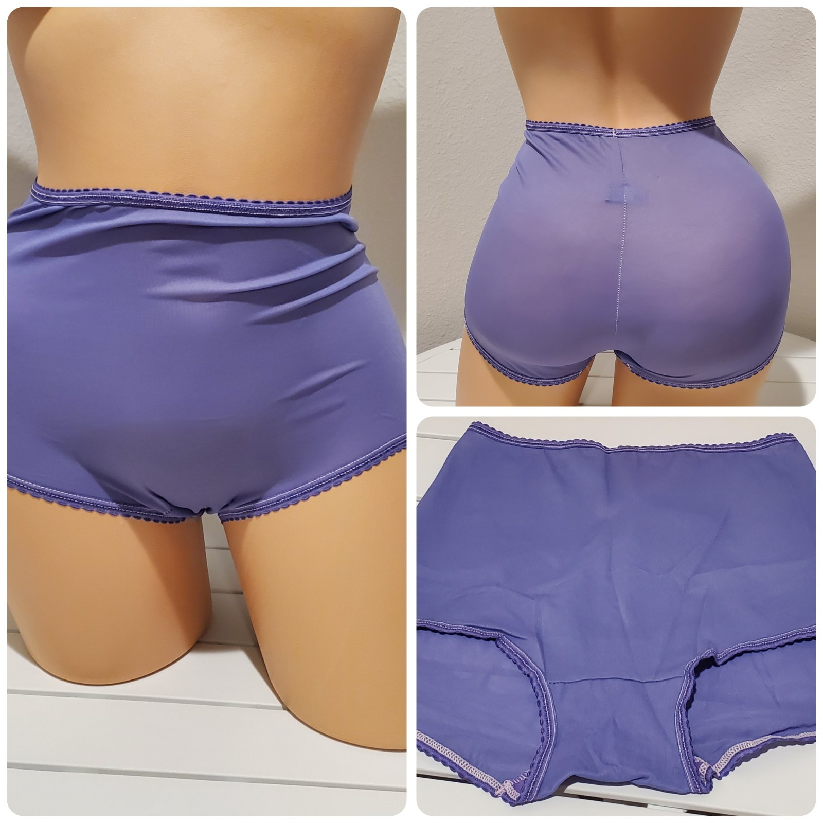 Flawed Bali Full Brief Panty Wide Gusset Full Cut 6/M Jasmine Purple 2633