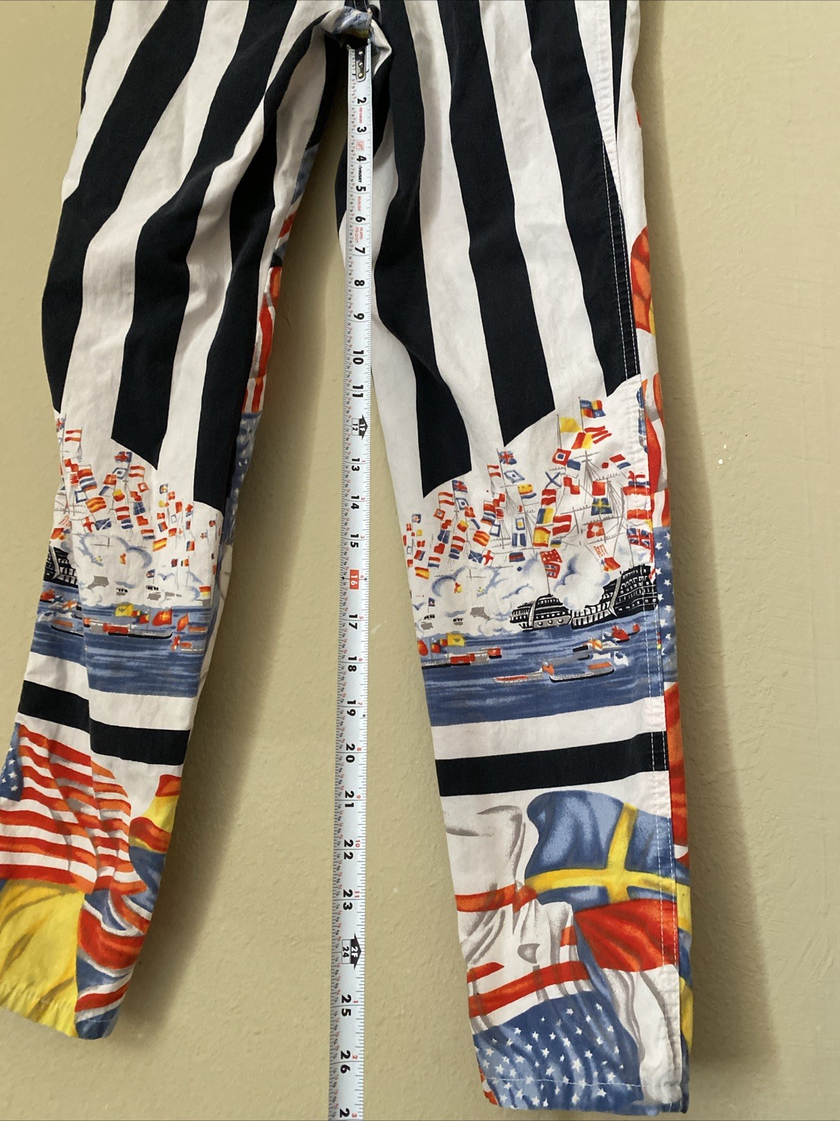 Vintage 90s Gianni VERSACE COUTURE Jeans Flags USA England Medusa Rare