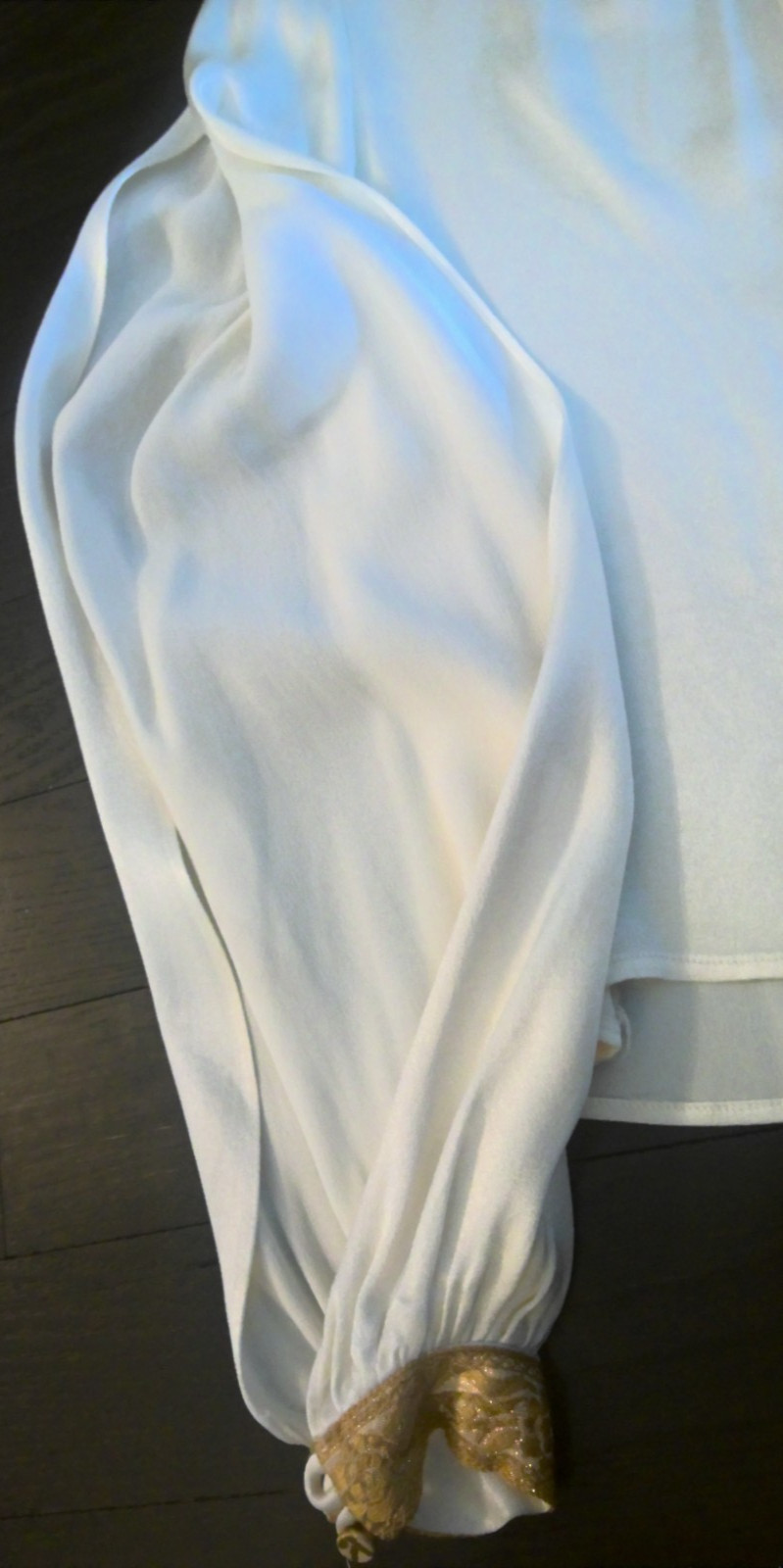Vintage 1960’s Paraphernalia Cream/Gold Blouse Designed by Michael Mott Size 7