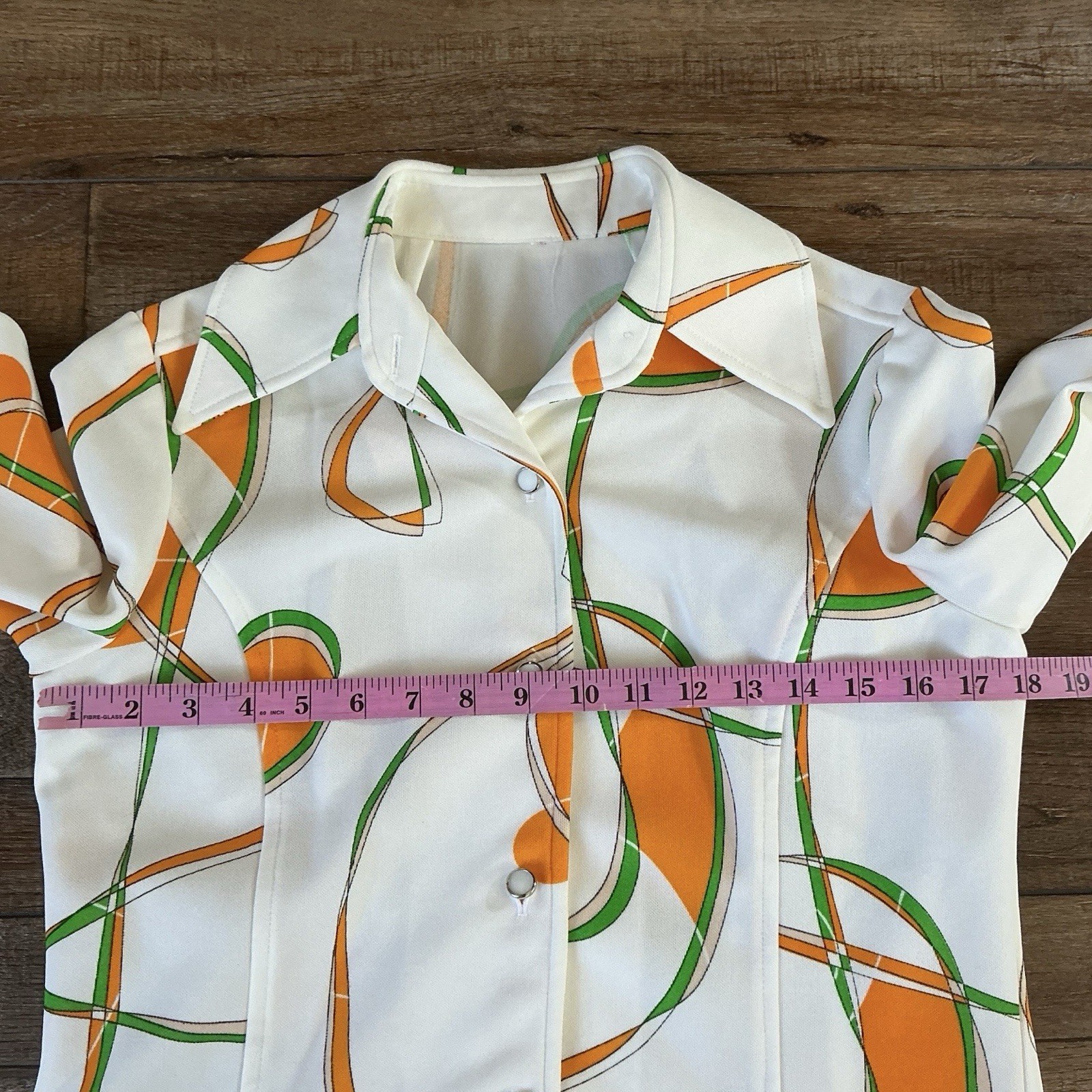 70s VTG Alex Garay Ltd Trevira Orange Green Mod Jacket Vest Set Size S/M #38D4