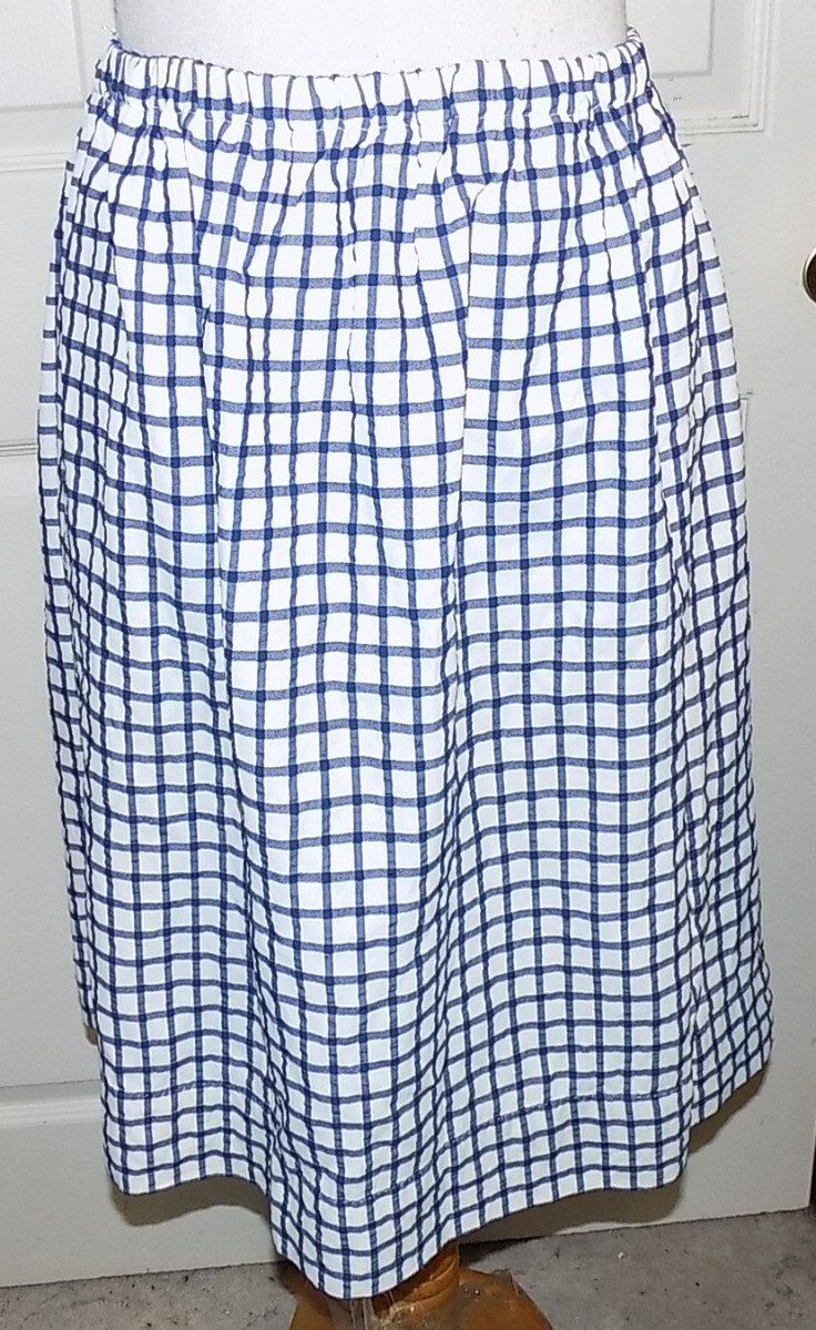 Vintage 60s Blue & White Ribbed Windowpane Cay Artley Suit B44 Size 22 1/2